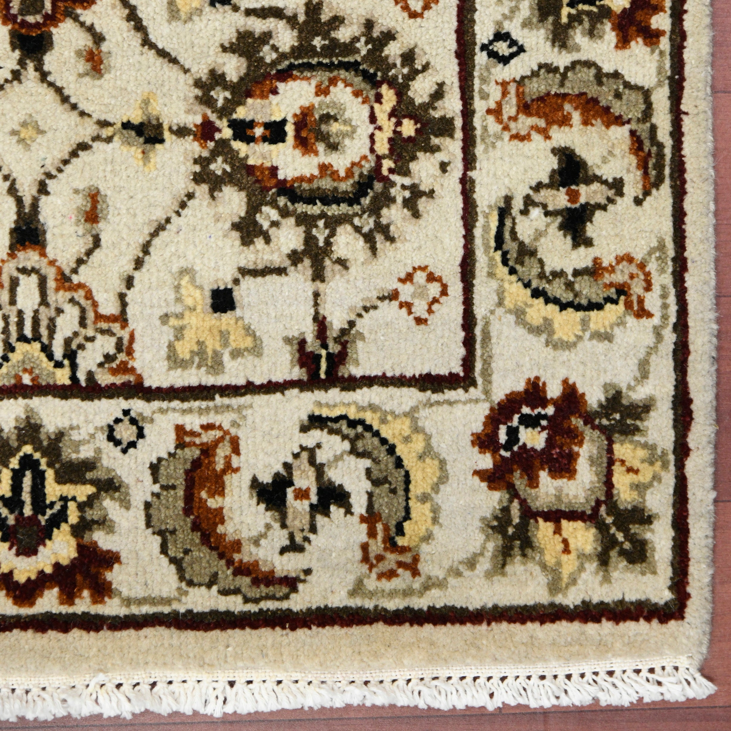 Luxor Classic Pattern Hand Knotted Rectangle Anti-Skid Designer Carpet, Prayer Rug For Office Cabins, Small Living Spaces - 2'X3'