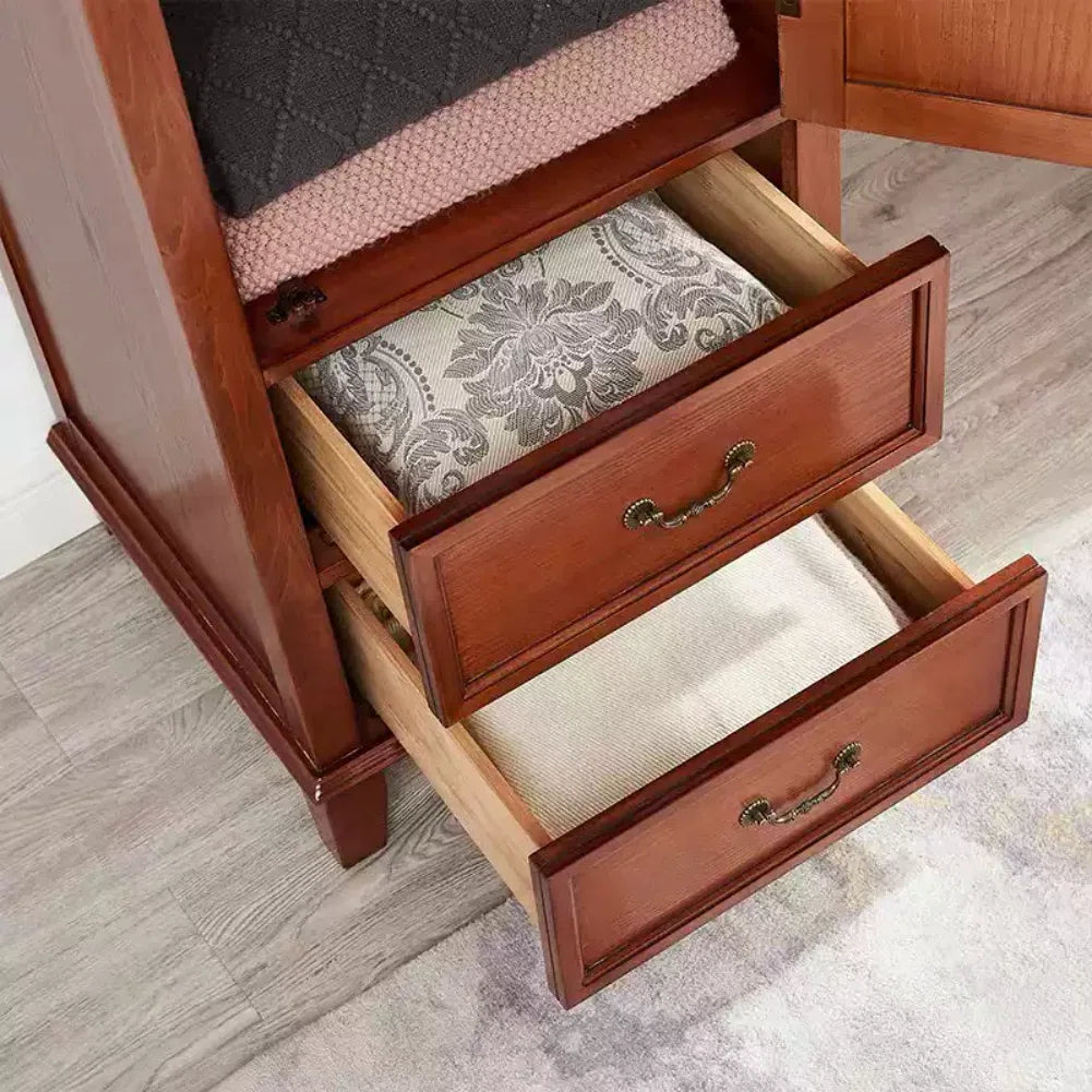 American Minimalist Wardrobe – Solid Wood Closet for Bedroom Organization