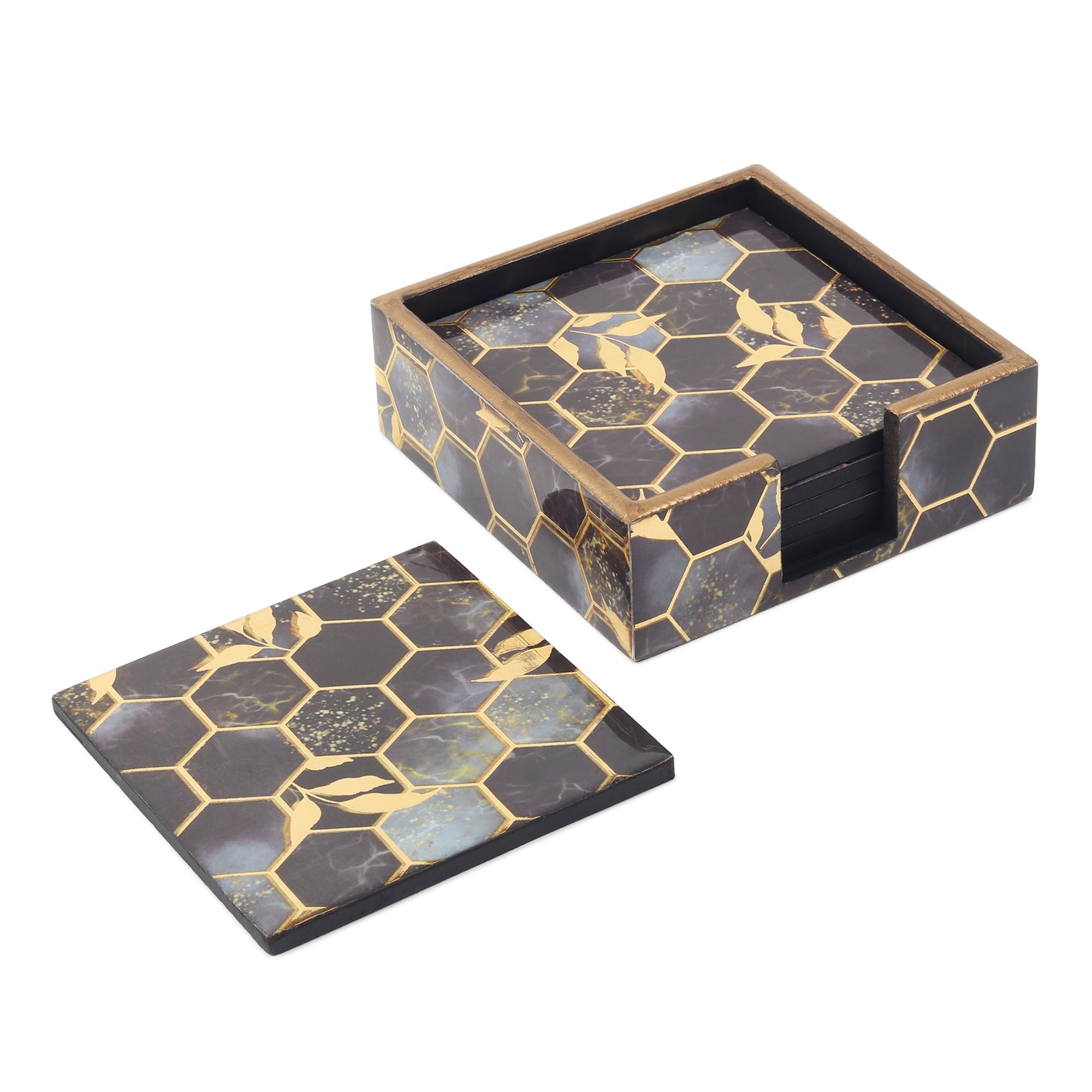 Gilded Hive Coaster Set of 4