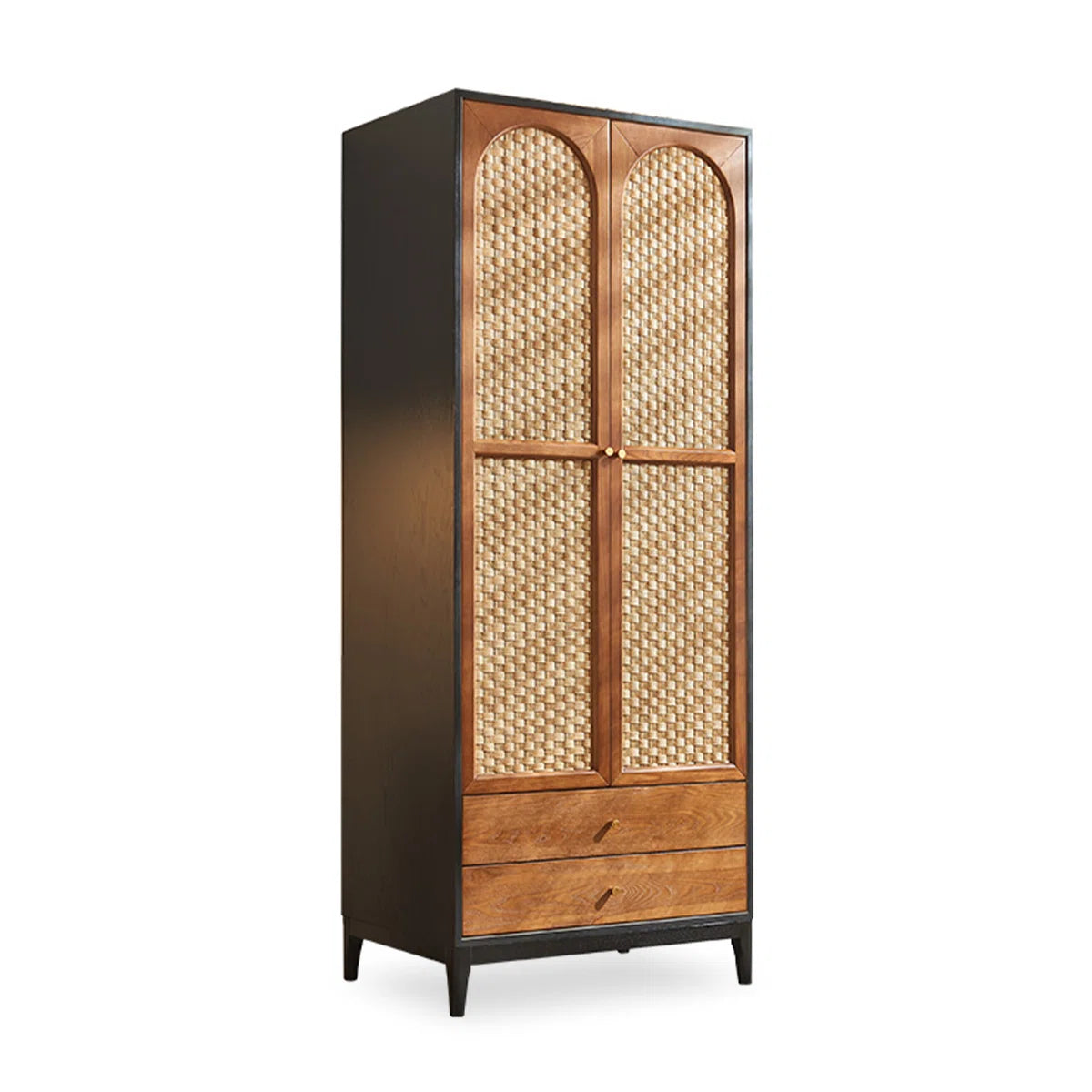 Retro Mid-Century Wardrobe – Solid Wood Bedroom Armoire with Classic Design