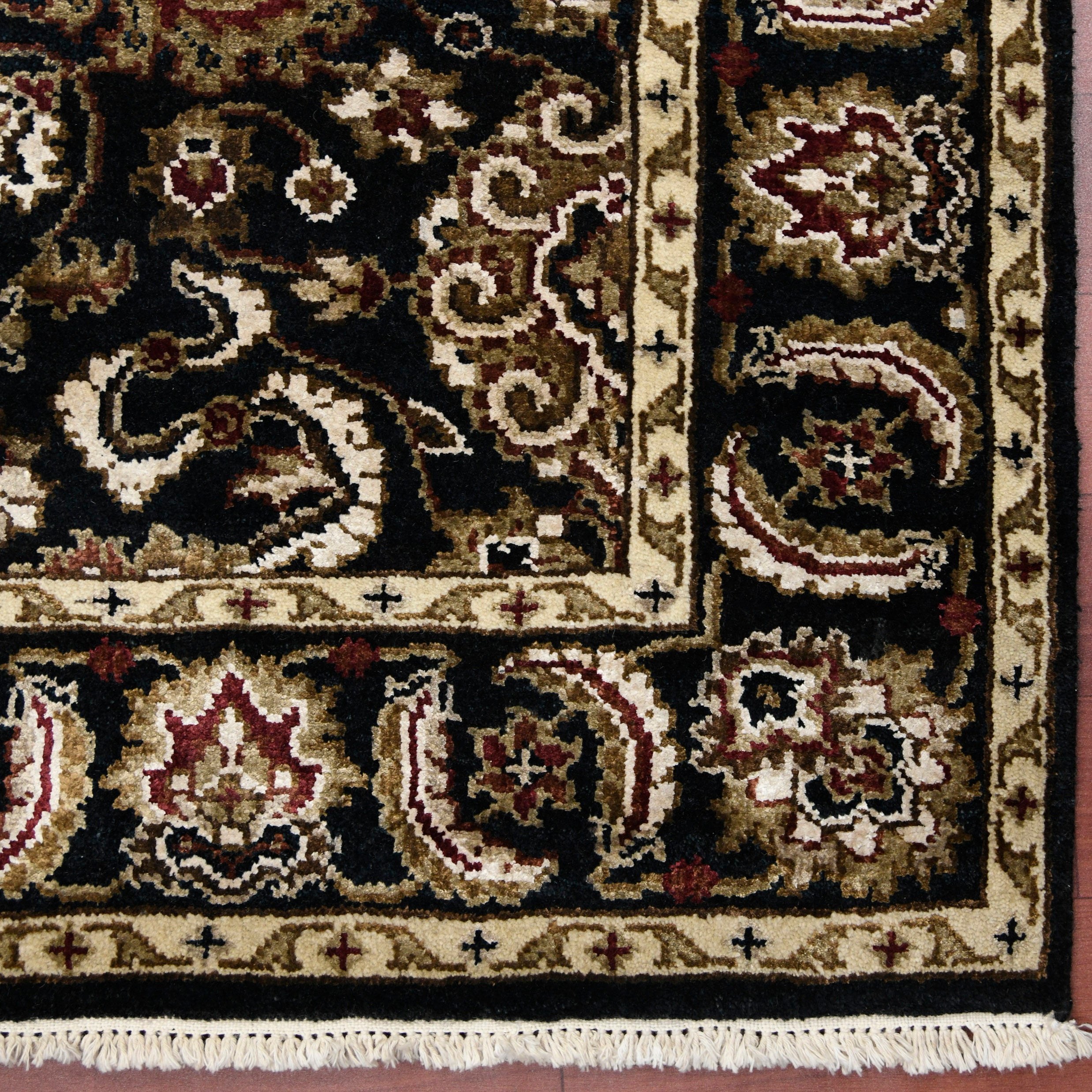 Luxor Classic Pattern Hand Knotted Rectangle Anti-Skid Designer Carpet, Prayer Rug For Office Cabins, Small Living Spaces - 2'X3'