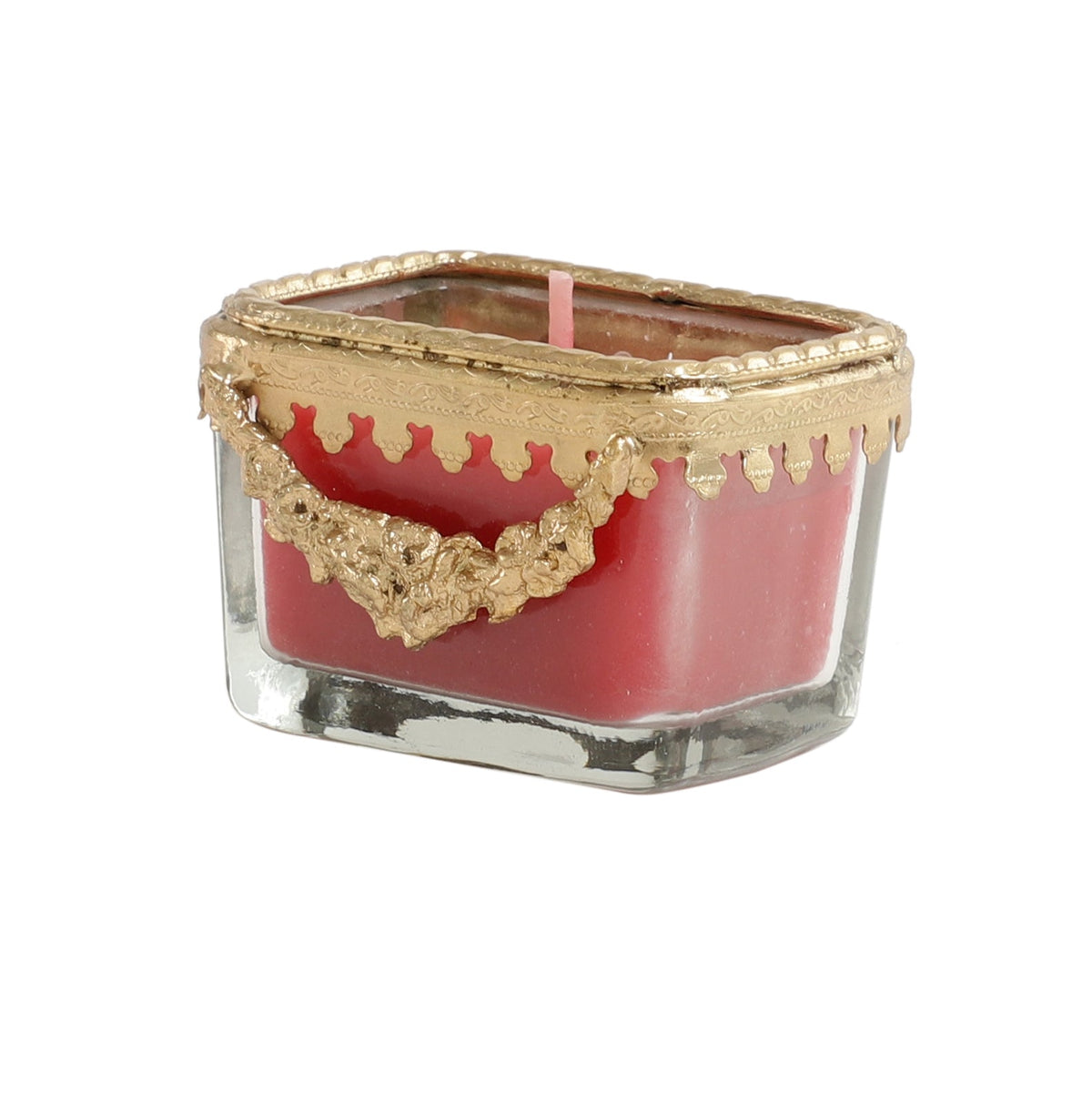 cherry blossom red scented candle glass jar with Golden ring M.M.I. OVERSEAS