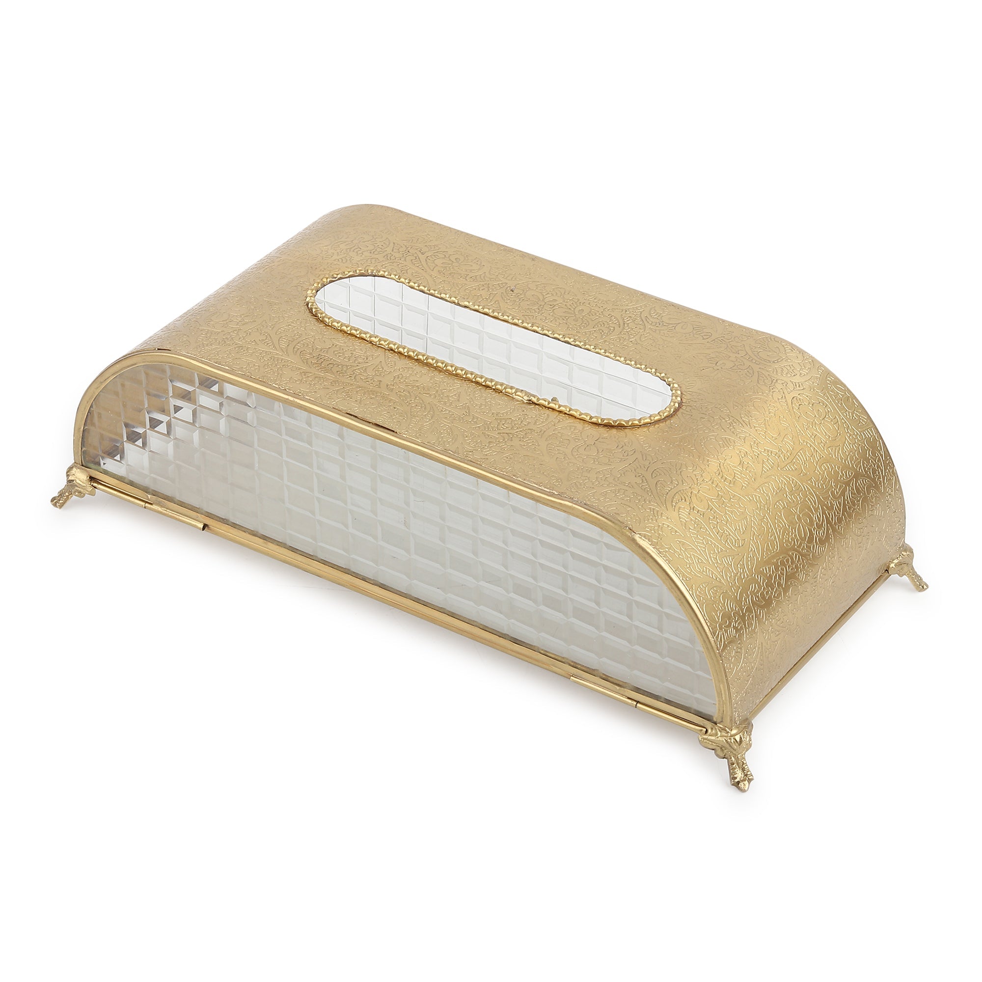 Sleek Slant Square Crystal Tissue Holder M.M.I. OVERSEAS