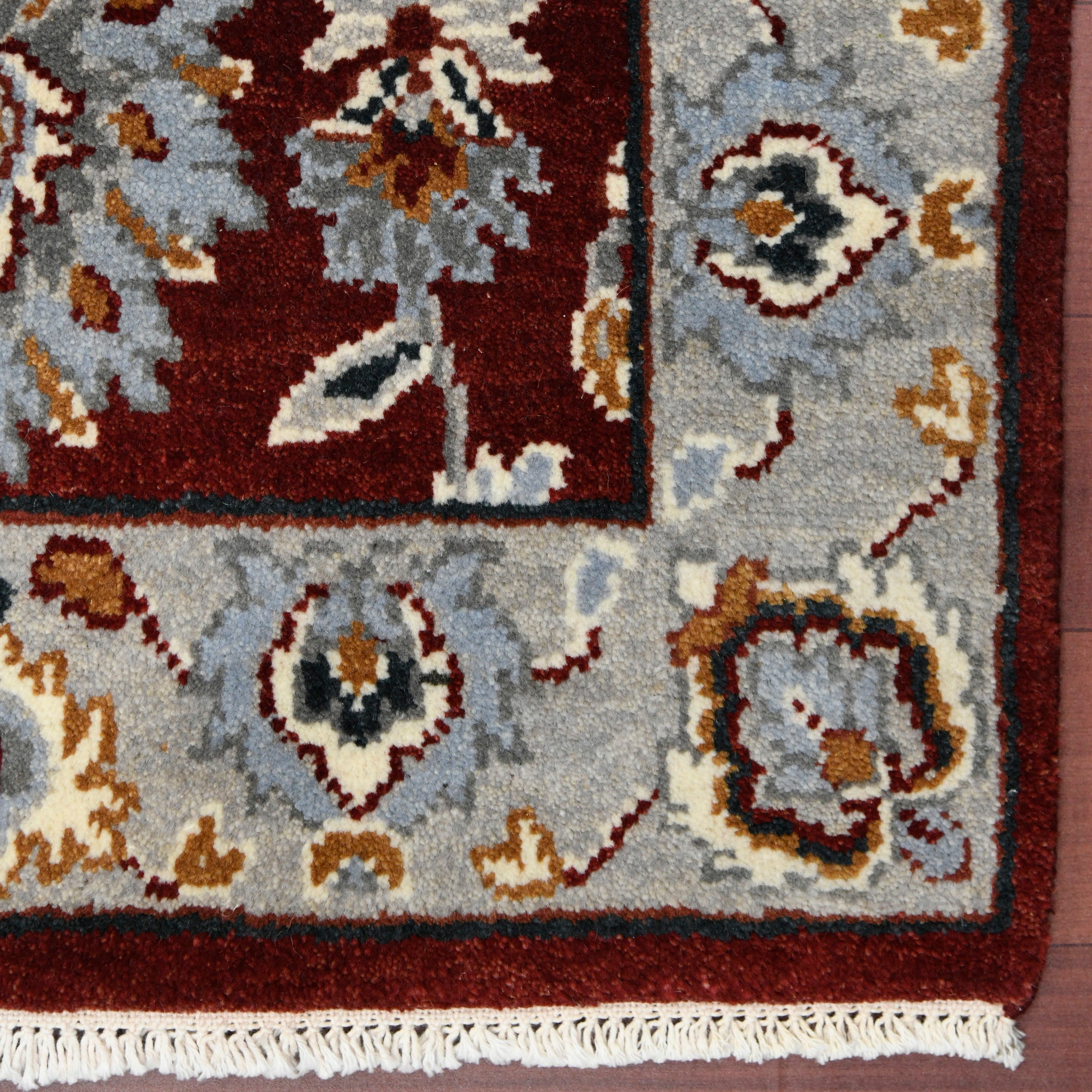 Luxor Classic Pattern Hand Knotted Rectangle Anti-Skid Designer Carpet, Prayer Rug For Office Cabins, Small Living Spaces - 2'X3'