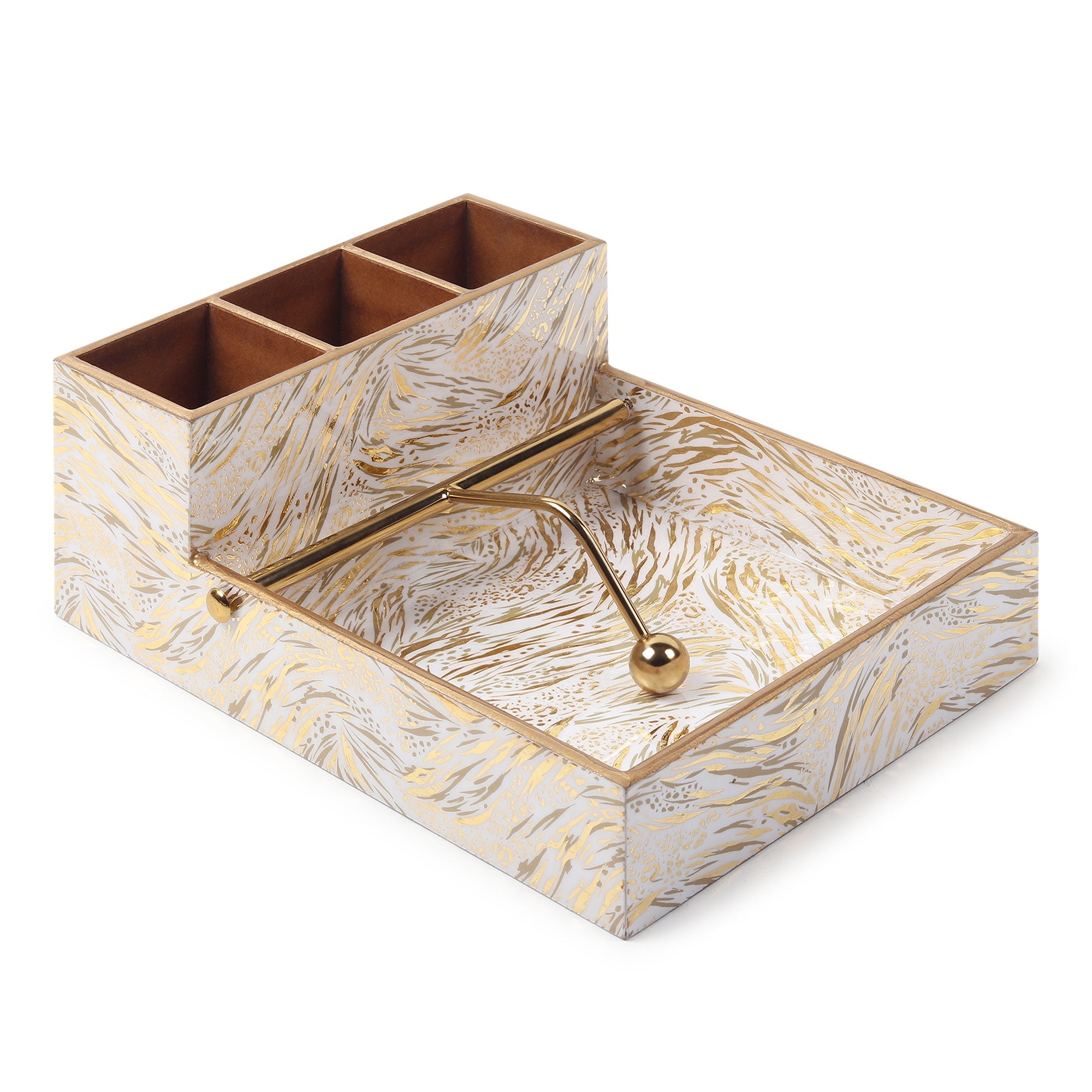 Zivra Gold Cutlery and Tissue Holder M.M.I. OVERSEAS