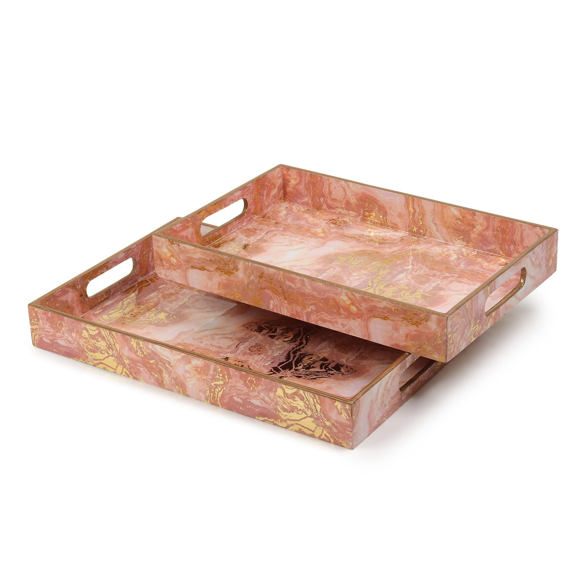 Rosa Perlino Tray Set of 2 M.M.I. OVERSEAS