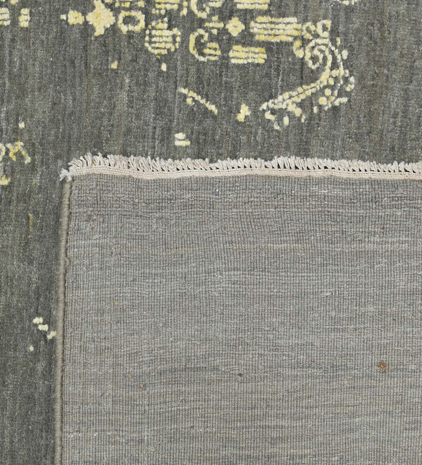 Pearl Transitional Pattern Hand Knotted Rectangle Anti-Skid Designer Carpet, Prayer Rug For Office Cabins, Small Living Spaces - 2'X3'