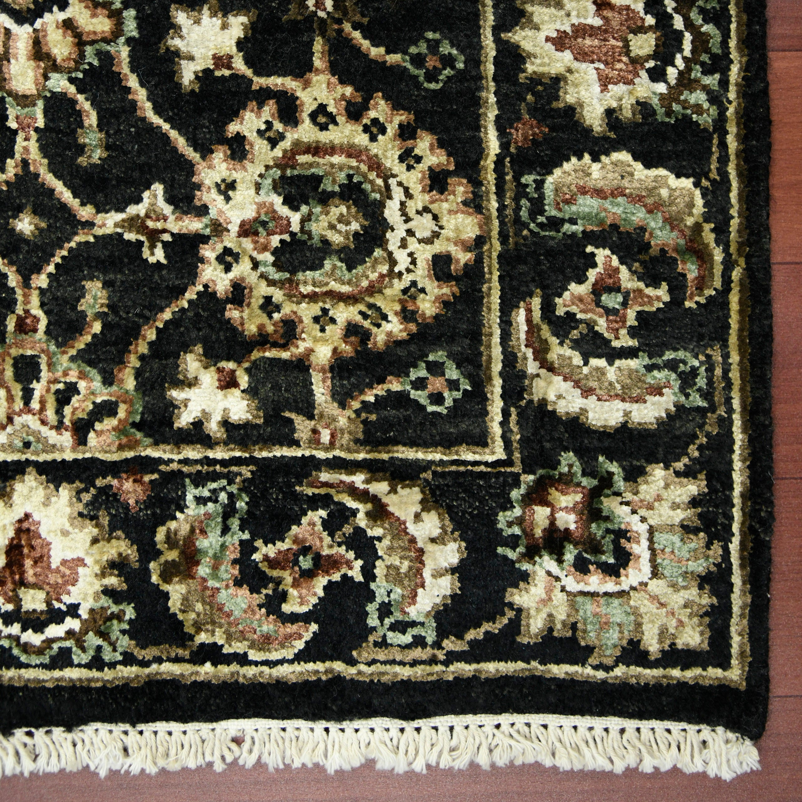 Luxor Classic Pattern Hand Knotted Rectangle Anti-Skid Designer Carpet, Prayer Rug For Office Cabins, Small Living Spaces - 2'X3'