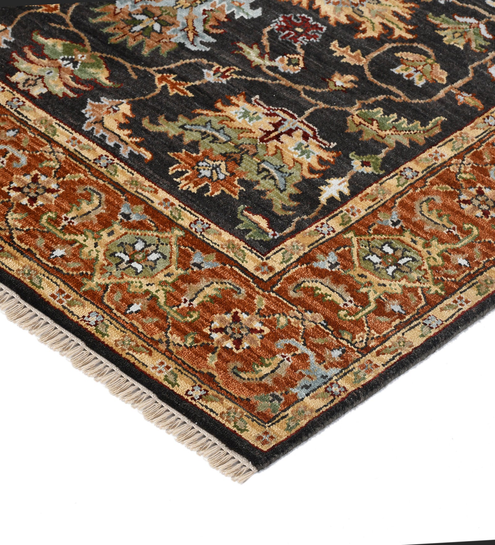 Creneau Traditional Pattern Hand Knotted Rectangle Anti-Skid Designer Carpet, Prayer Rug For Office Cabins, Small Living Spaces - 4'x6'