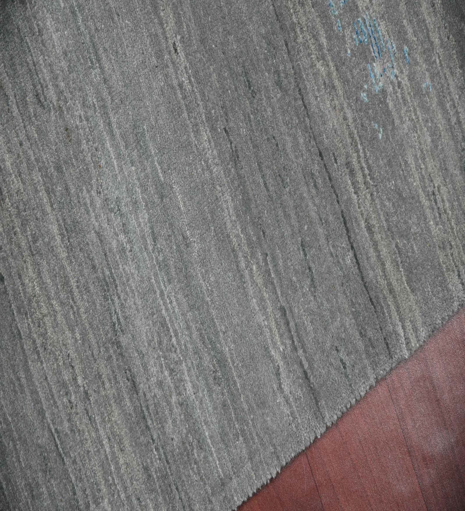 Pearl Transitional Pattern Hand Knotted Rectangle Anti-Skid Designer Carpet, Prayer Rug For Office Cabins, Small Living Spaces - 2'X3'