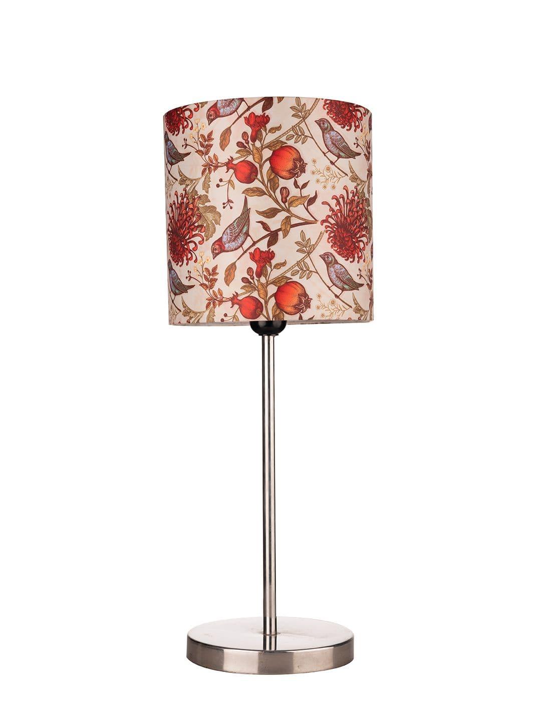 Metal Chrome Finish Lamp with Multicolor Birdy Shade - Ouch Cart