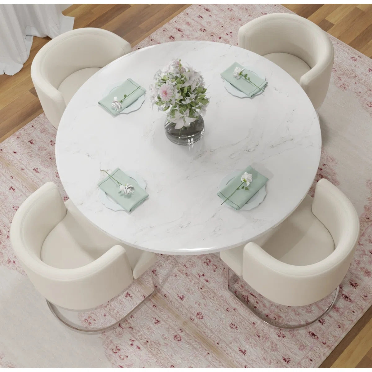 6-Piece Marble Dining Table Set