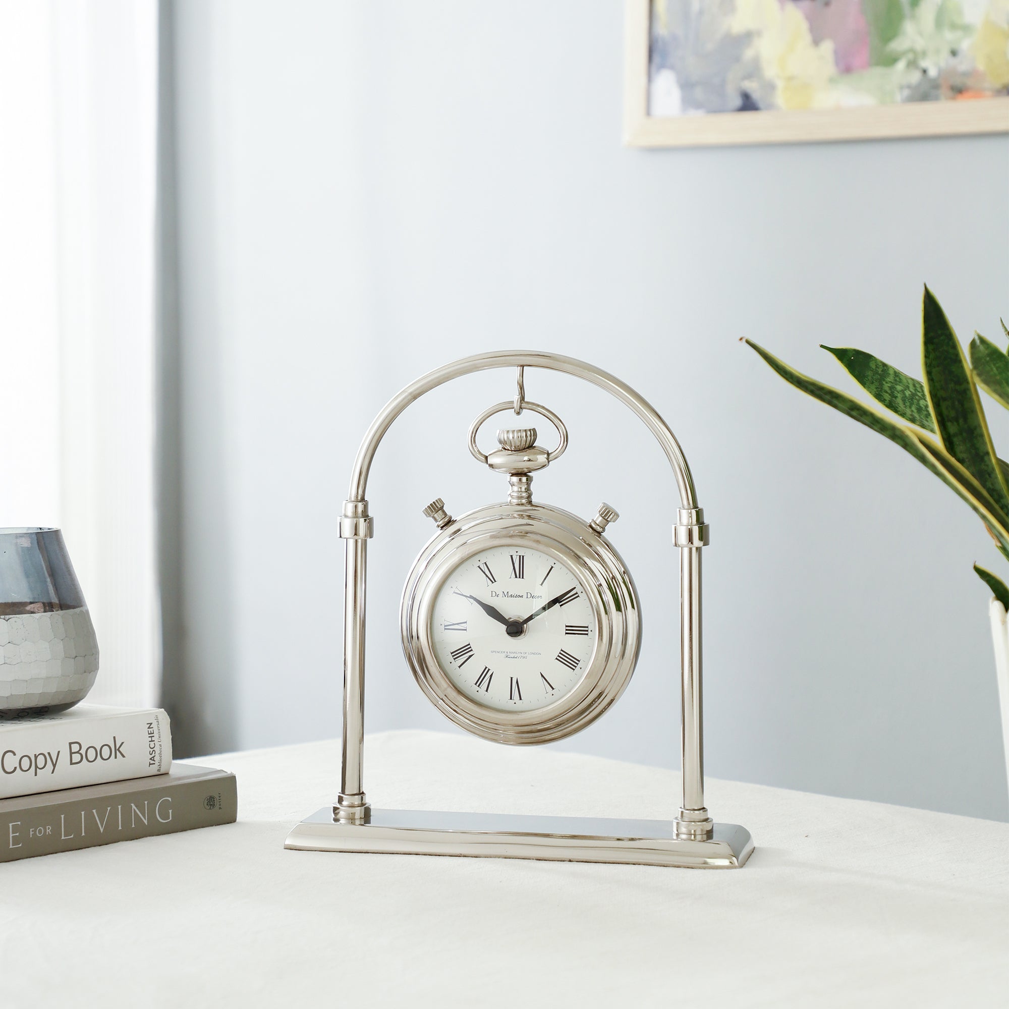 Archway Timepiece Silver Table Clock- OUCHCART | Table clock