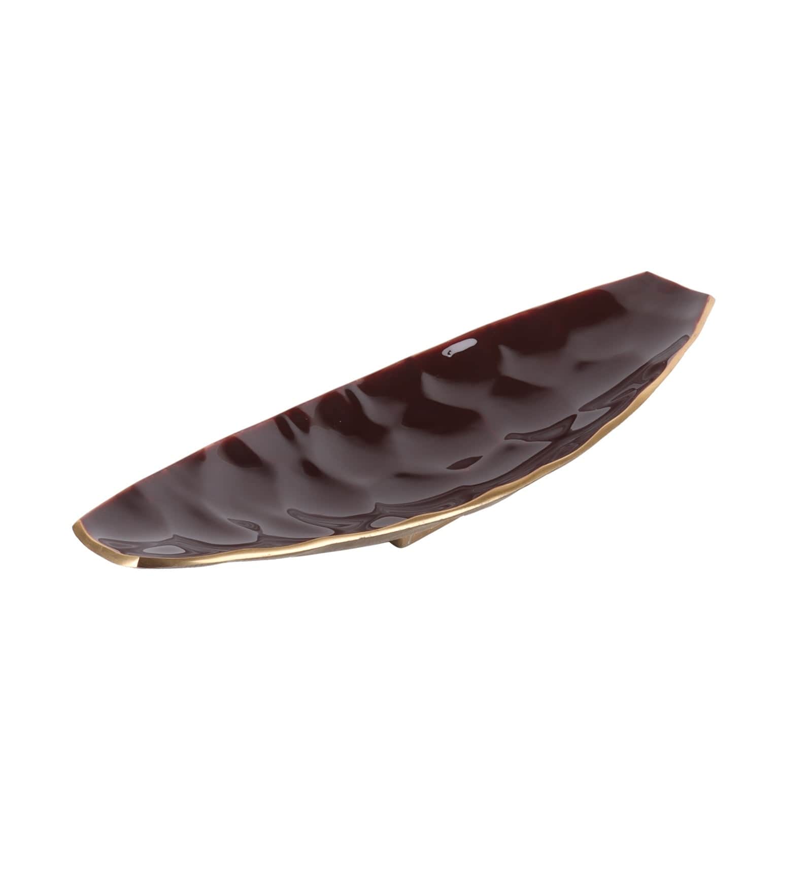 serving tray maroon gold