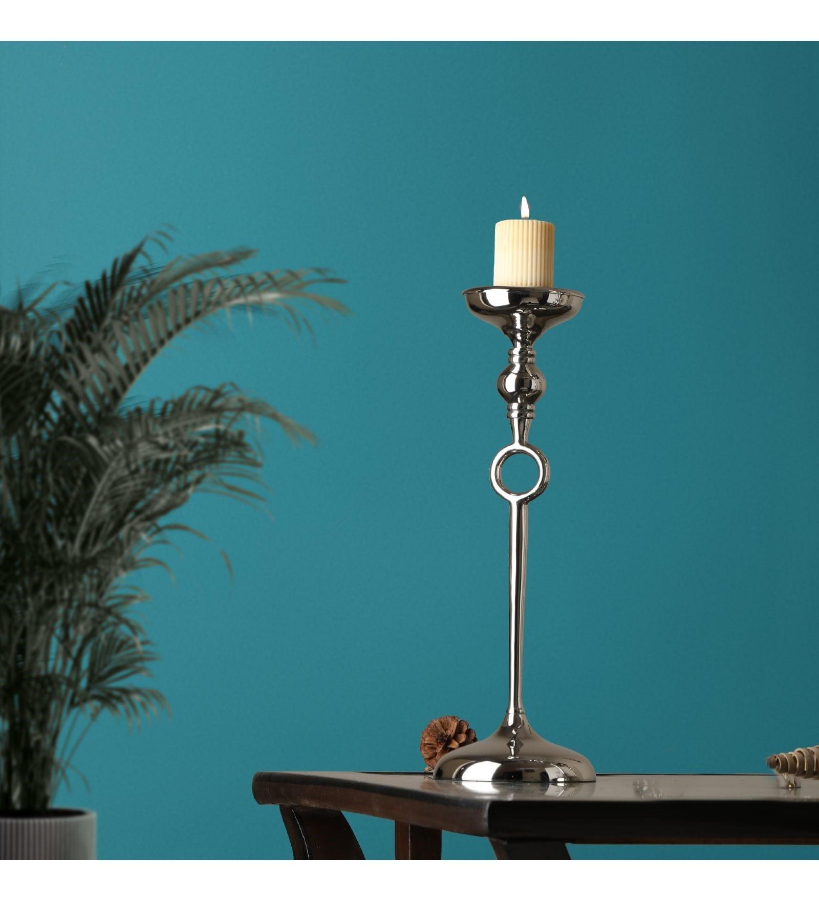 Ajna Small Silver Pillar Holder - Ouch Cart