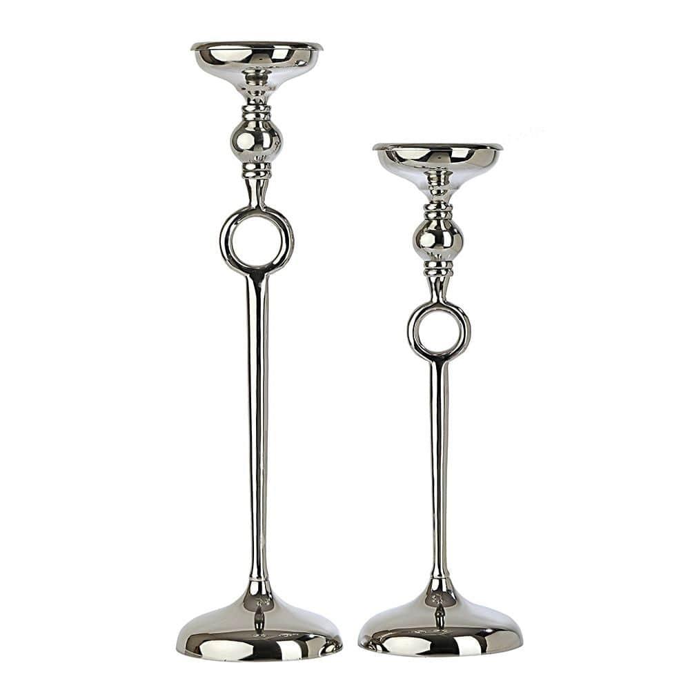 Ajna set of 3 Silver Pillar Holder - Ouch Cart