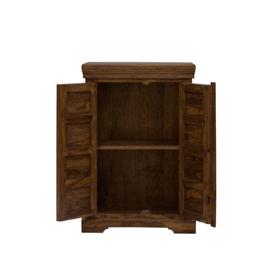 sheesham Wood Storage gajraj Cabinet 60x35x90 CM | Book Storage | Sideboard (Walnut Finish)