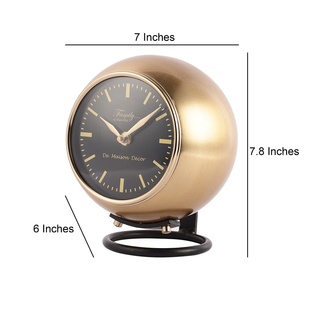 Larissa Stand Globe Clock in Black & Gold Finish M.M.I. OVERSEAS