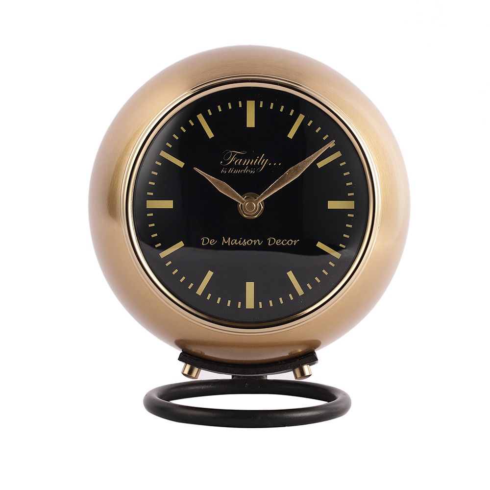 Larissa Stand Globe Clock in Black & Gold Finish M.M.I. OVERSEAS
