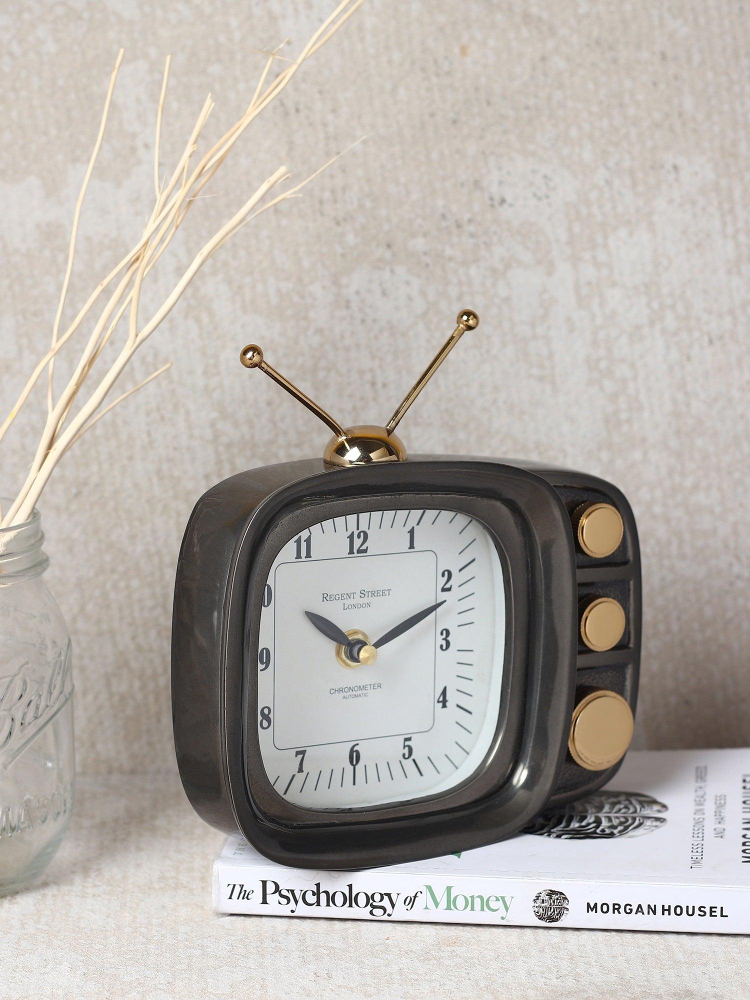 Retro TV Timepiece In Black - Ouch Cart