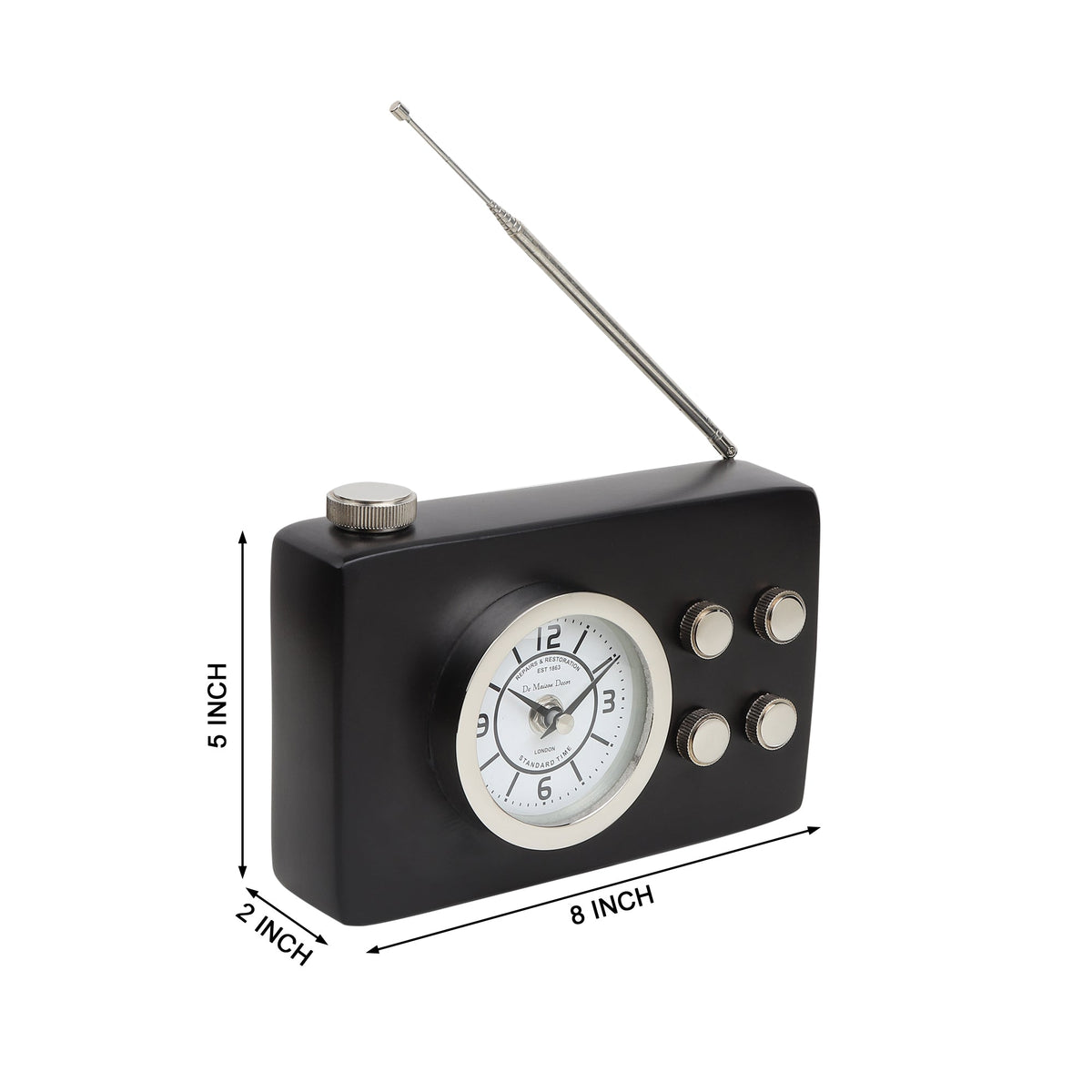 Broadcaster Table Clock In Black M.M.I. OVERSEAS