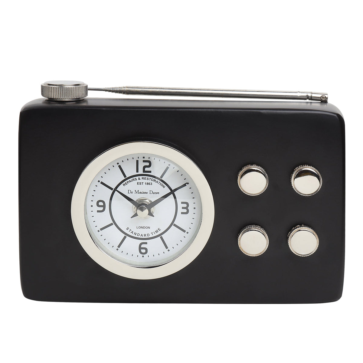 Broadcaster Table Clock In Black M.M.I. OVERSEAS