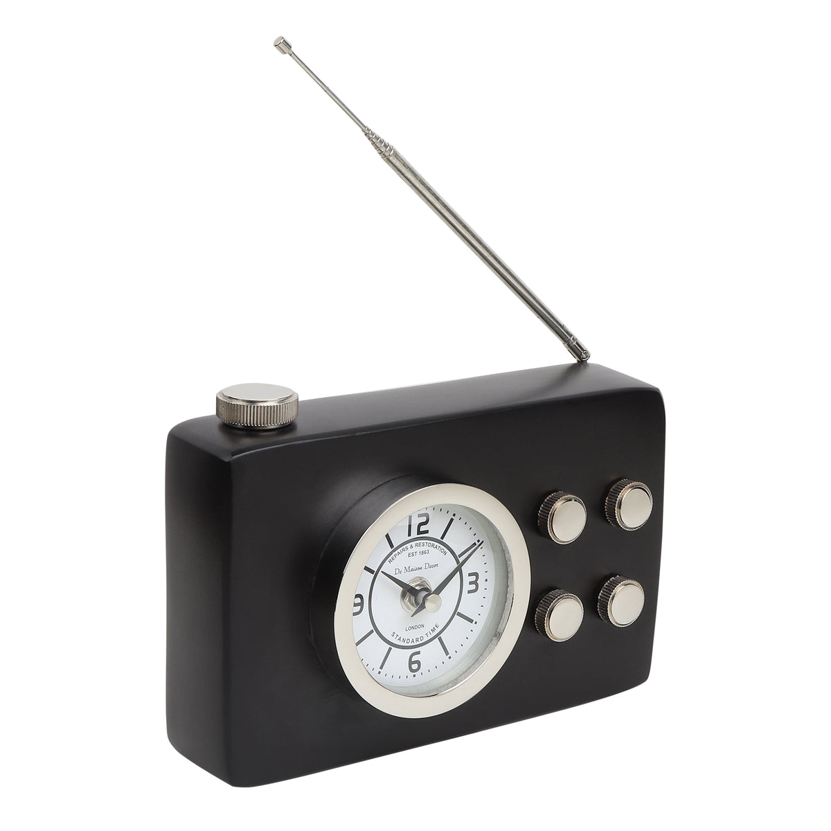 Broadcaster Table Clock In Black M.M.I. OVERSEAS