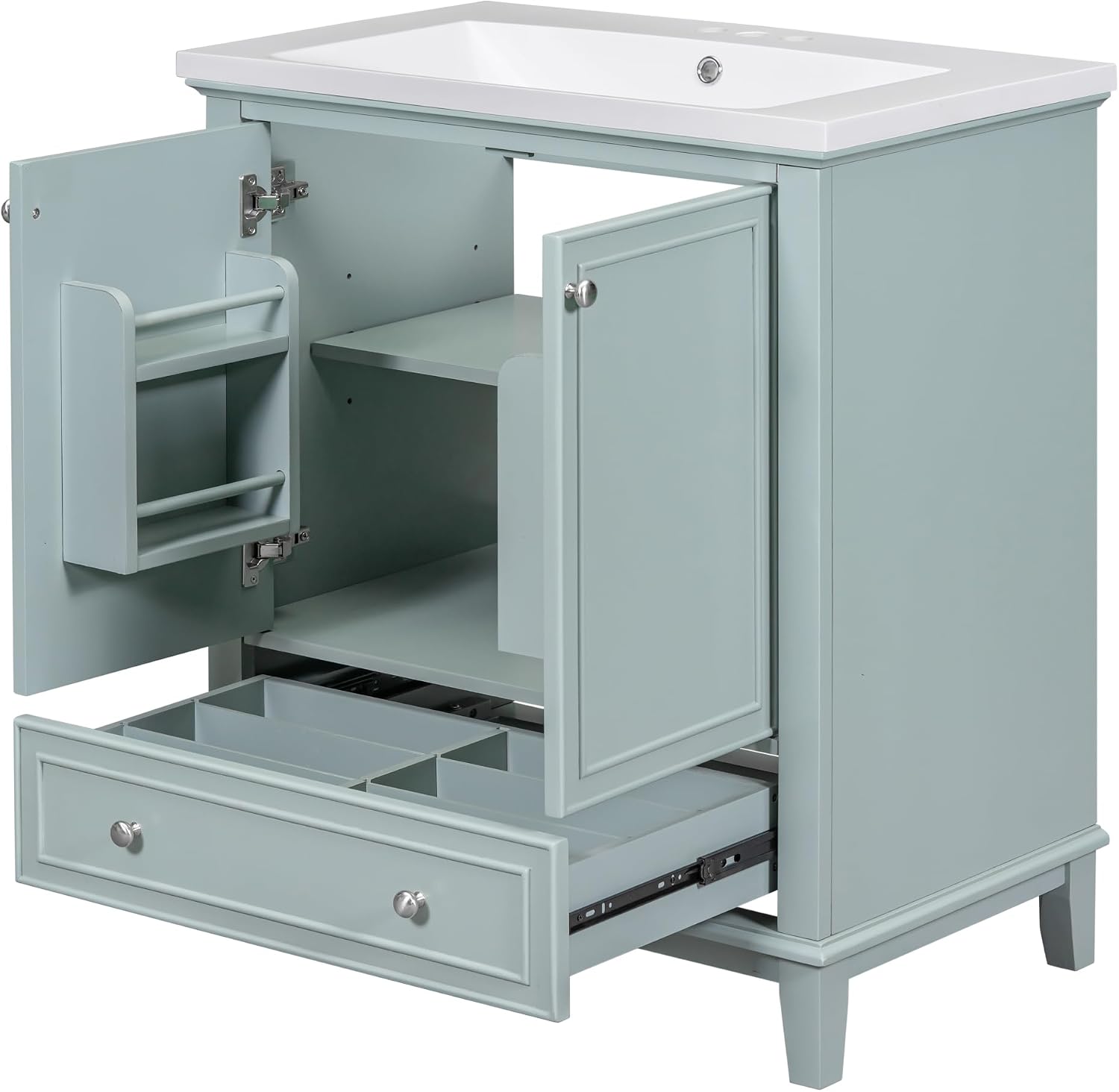 Ouch Cart Modern Blue Bathroom Vanity Cabinet