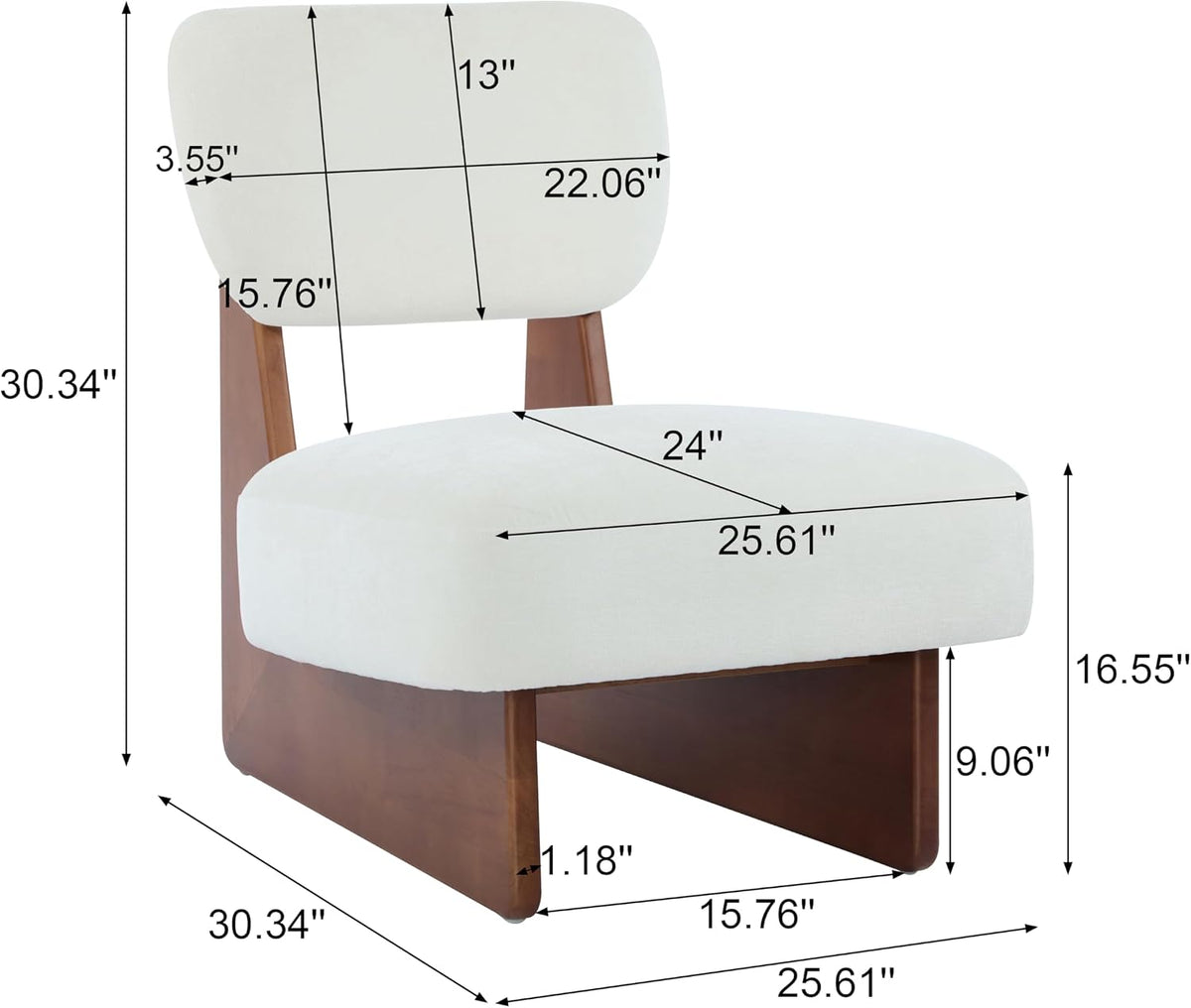 Ouch Cart Modern Upholstered Accent Chair with Wooden Frame | Comfortable Lounge Chair OUCH CART