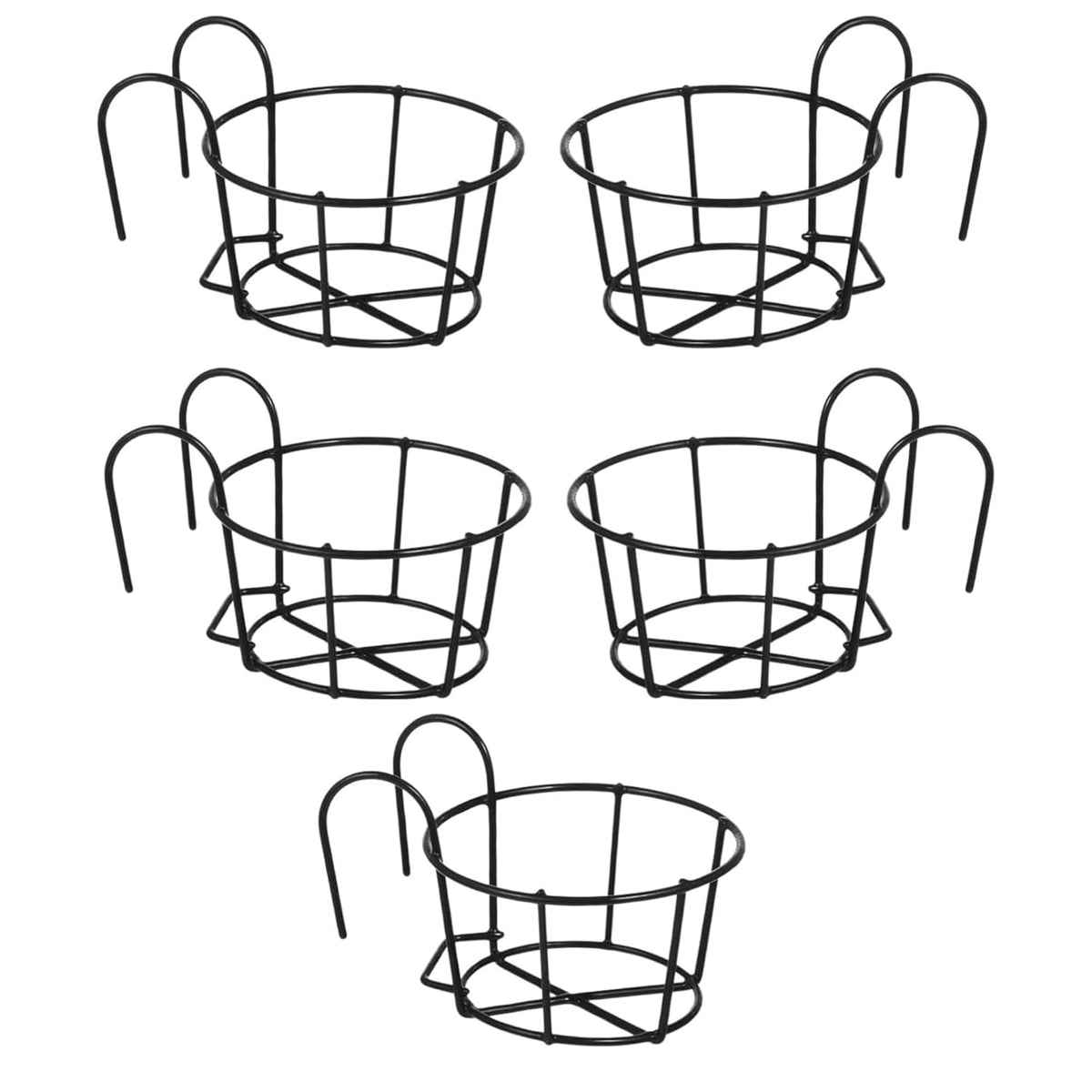 Round Metal Hanging Flower Pot Stand for Balcony Railing | Outdoor & Indoor Planter Holder OUCH CART