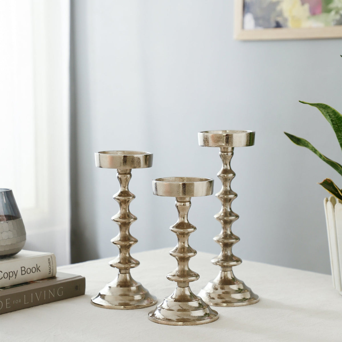 Ebon Whisper Candle holders set of 3 M.M.I. OVERSEAS