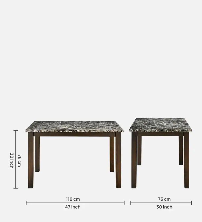 4 Seater Dining Set in Dark Walnut Finish - Ouch Cart