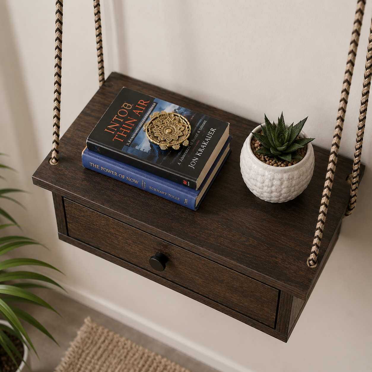 Ouch Cart Rustic Wooden Hanging Wall Shelf OUCH CART