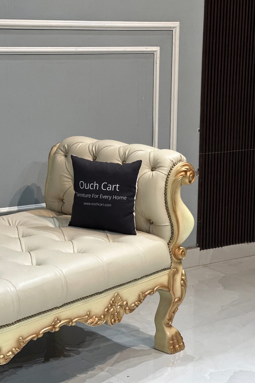 Lissandra Upholstered Bench Golden OUCH CART