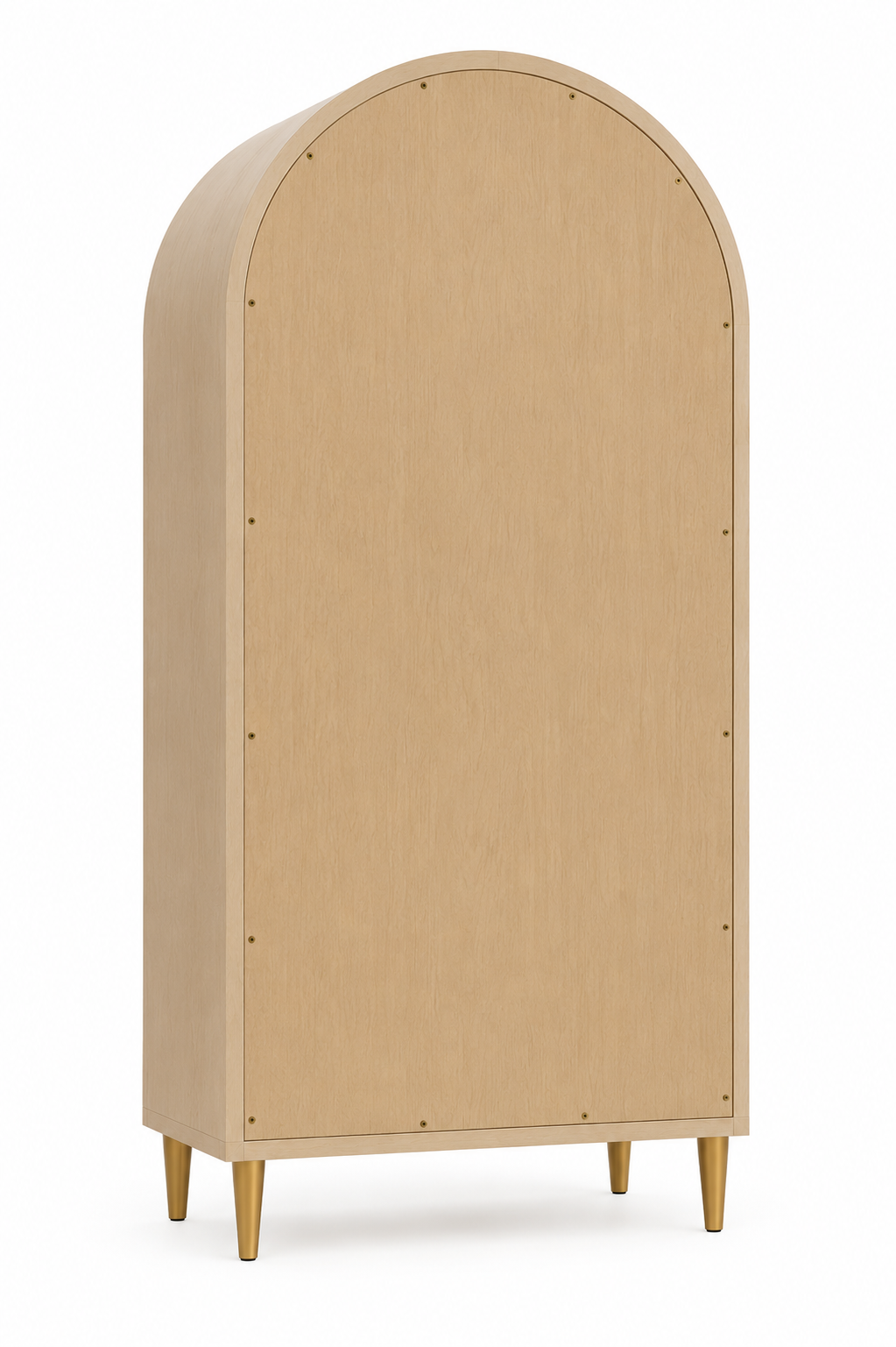Modern Arched Wooden Wardrobe with Sage Green Doors
