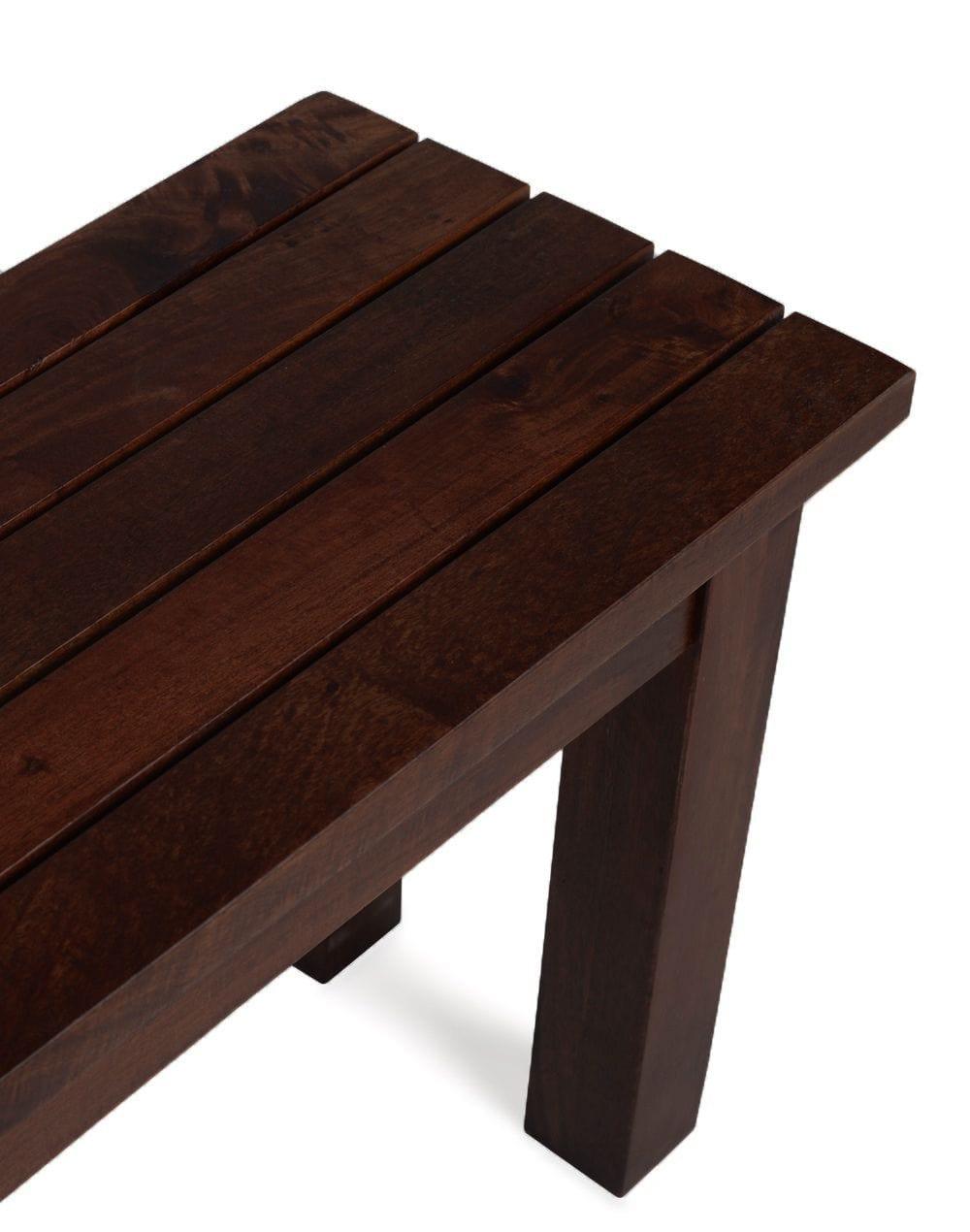 Sheesham Wood Hallway Bench In Walnut Finish - Ouch Cart