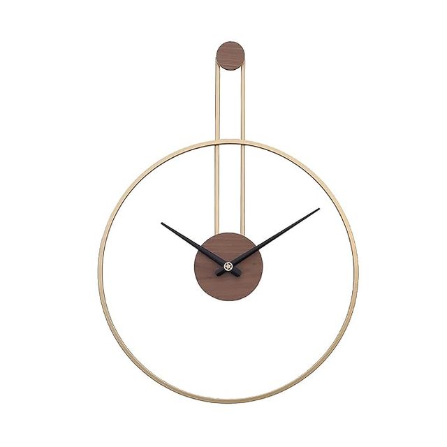 ring and circle brown and gold wallclock N.R.HOMESDECOR