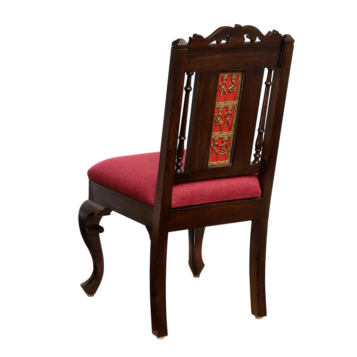 6 Seater Wooden Dining Table Set with Chairs | Solid Wood Dining Table with Glass Top & Upholstered Chairs OUCH CART