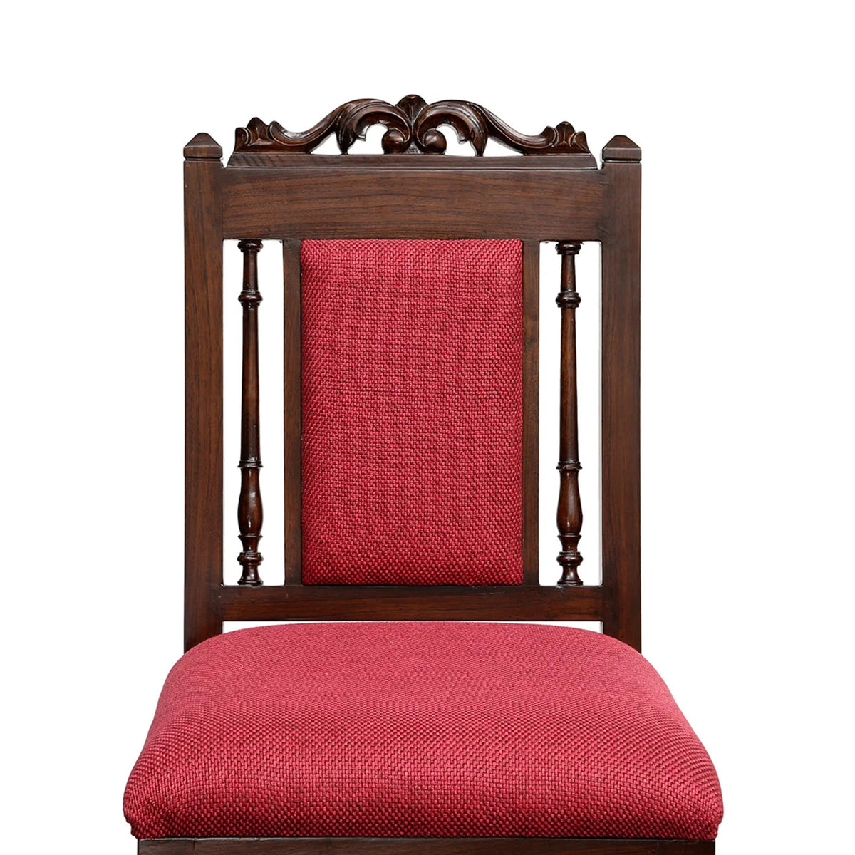 6 Seater Wooden Dining Table Set with Chairs | Solid Wood Dining Table with Glass Top & Upholstered Chairs OUCH CART