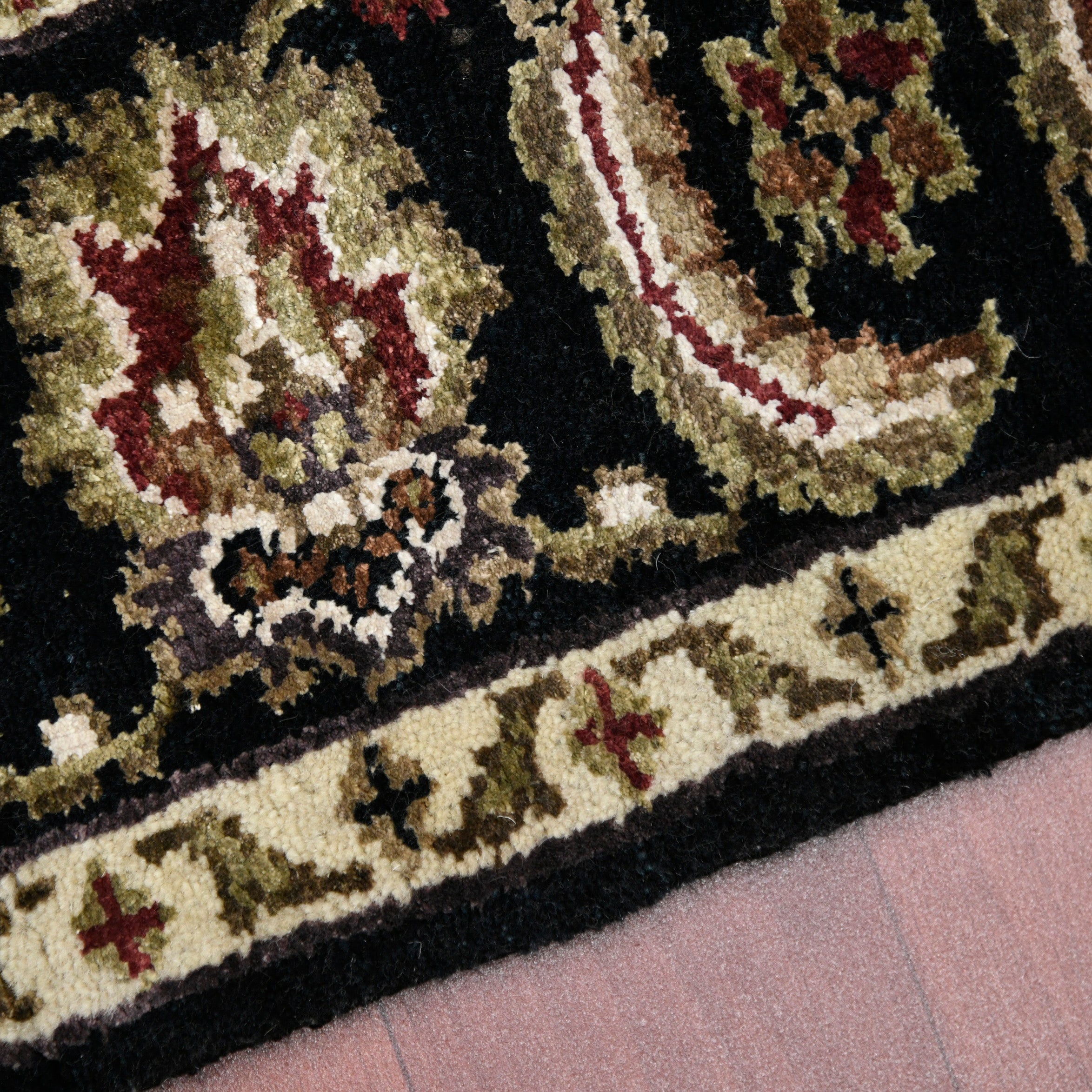 Luxor Classic Pattern Hand Knotted Rectangle Anti-Skid Designer Carpet, Prayer Rug For Office Cabins, Small Living Spaces - 2'X3'