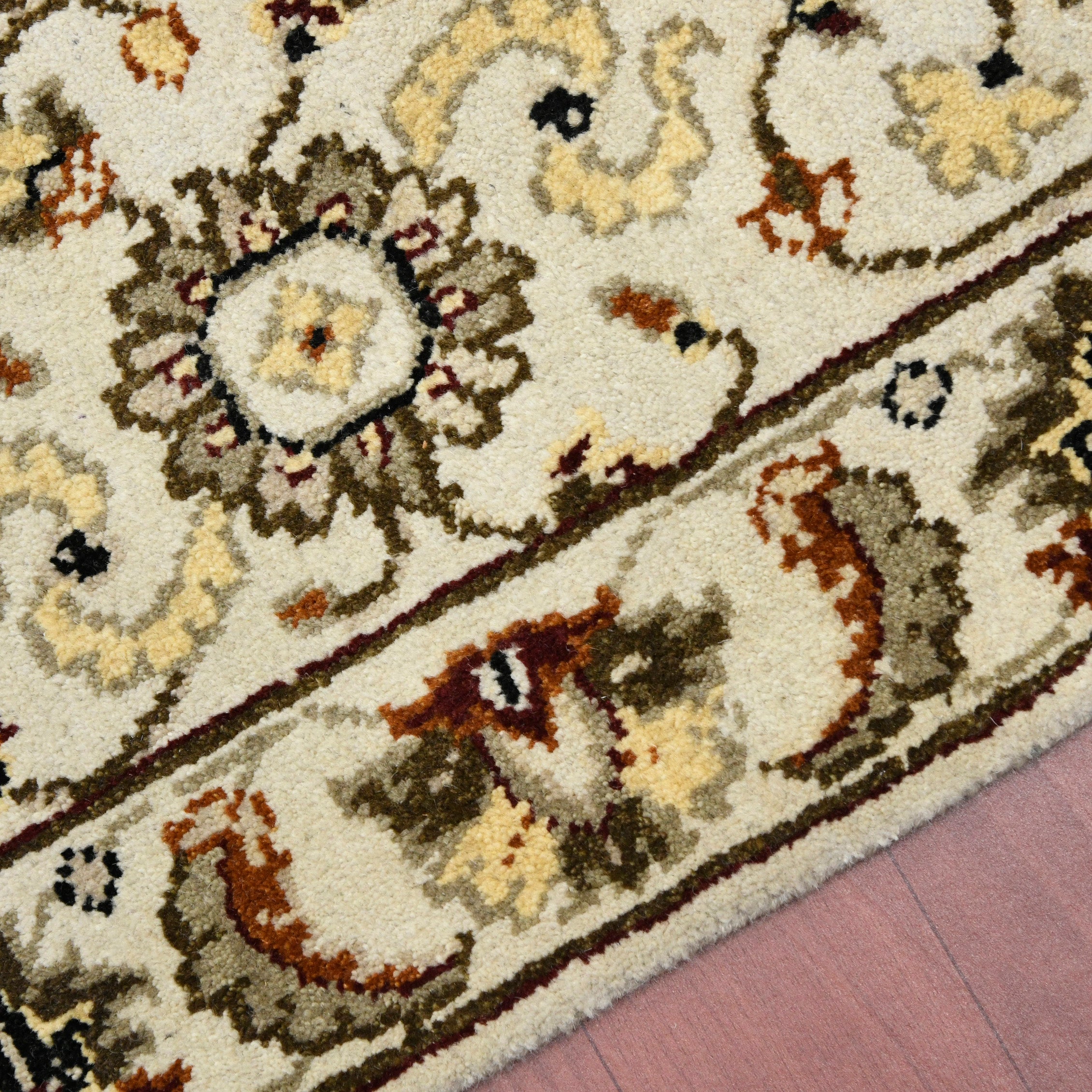 Luxor Classic Pattern Hand Knotted Rectangle Anti-Skid Designer Carpet, Prayer Rug For Office Cabins, Small Living Spaces - 2'X3' Saraswati Global