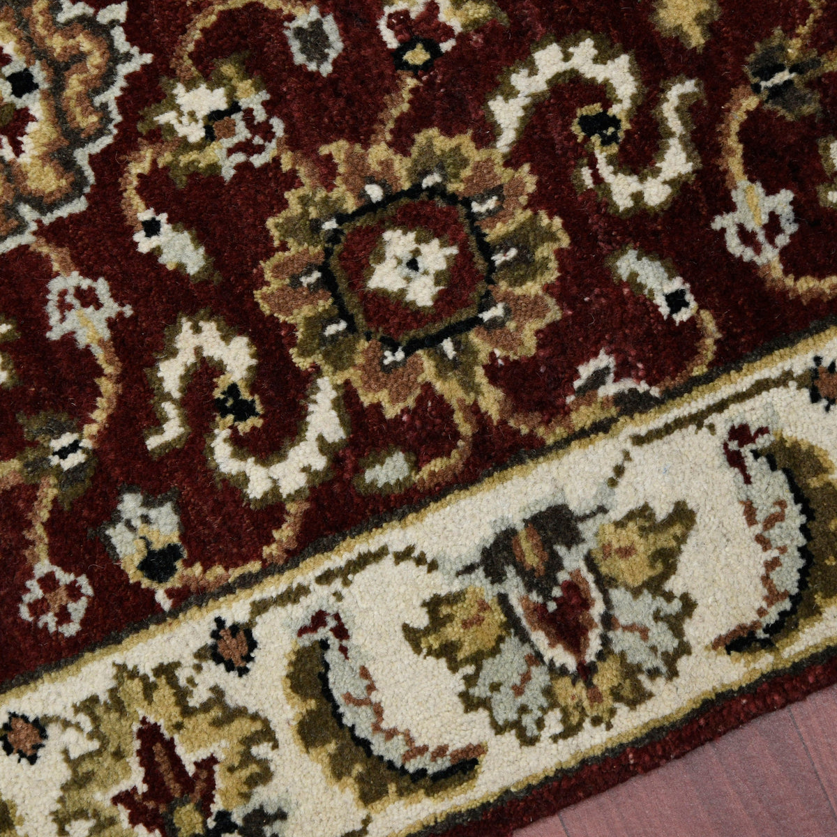 Luxor Classic Pattern Hand Knotted Rectangle Anti-Skid Designer Carpet, Prayer Rug For Office Cabins, Small Living Spaces - 2'X3' Saraswati Global