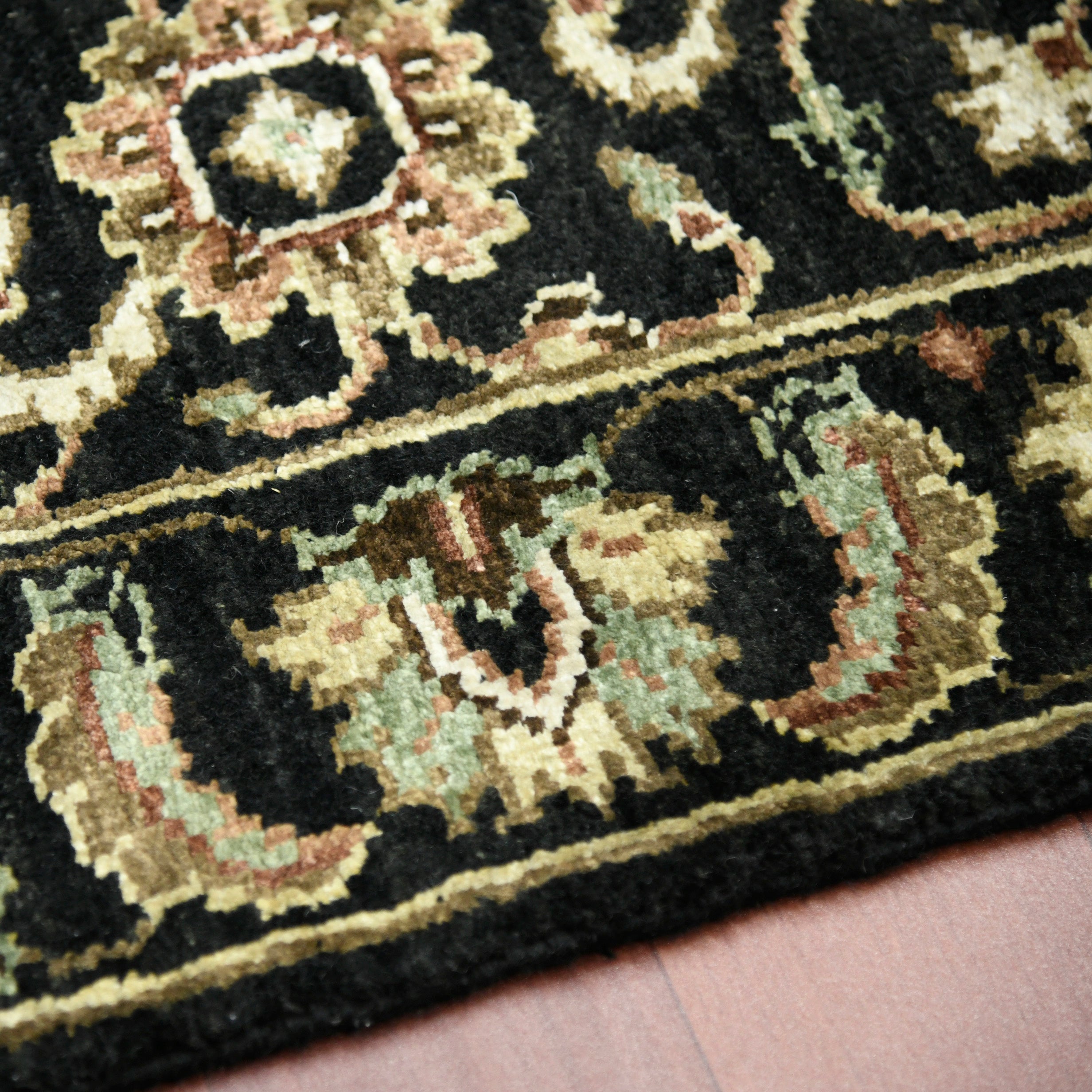 Luxor Classic Pattern Hand Knotted Rectangle Anti-Skid Designer Carpet, Prayer Rug For Office Cabins, Small Living Spaces - 2'X3'