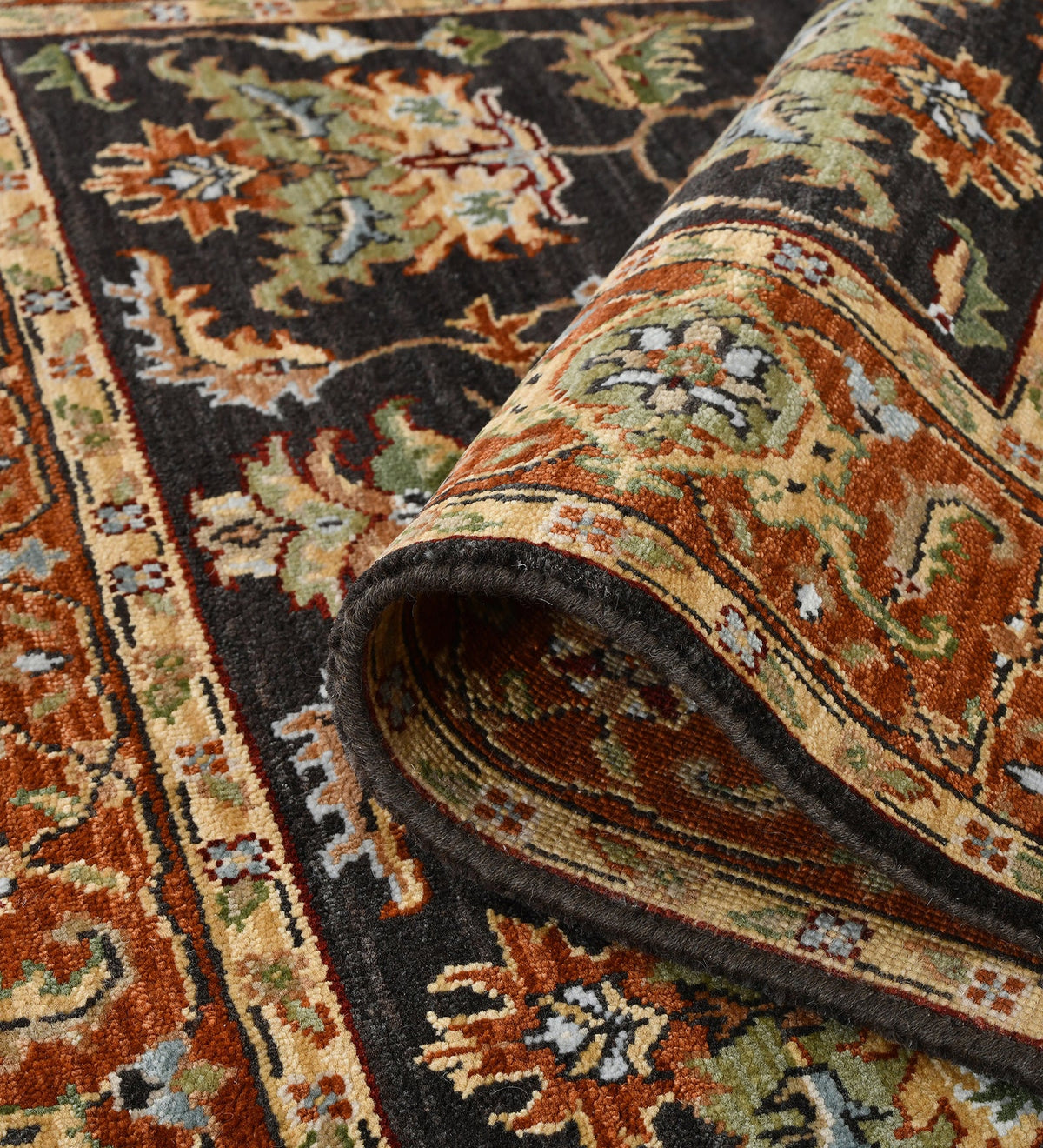 Creneau Traditional Pattern Hand Knotted Rectangle Anti-Skid Designer Carpet, Prayer Rug For Office Cabins, Small Living Spaces - 4'x6' Saraswati Global