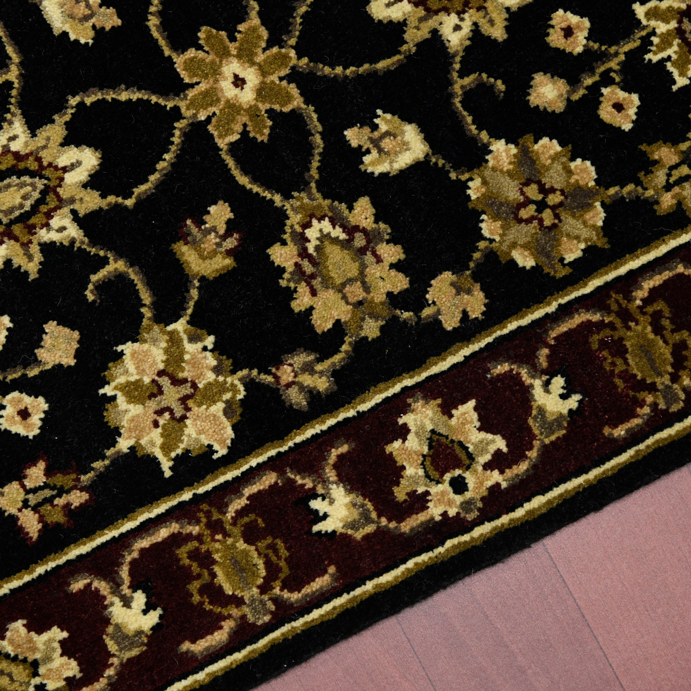 Luxor Classic Pattern Hand Knotted Rectangle Anti-Skid Designer Carpet, Prayer Rug For Office Cabins, Small Living Spaces - 2'X3'