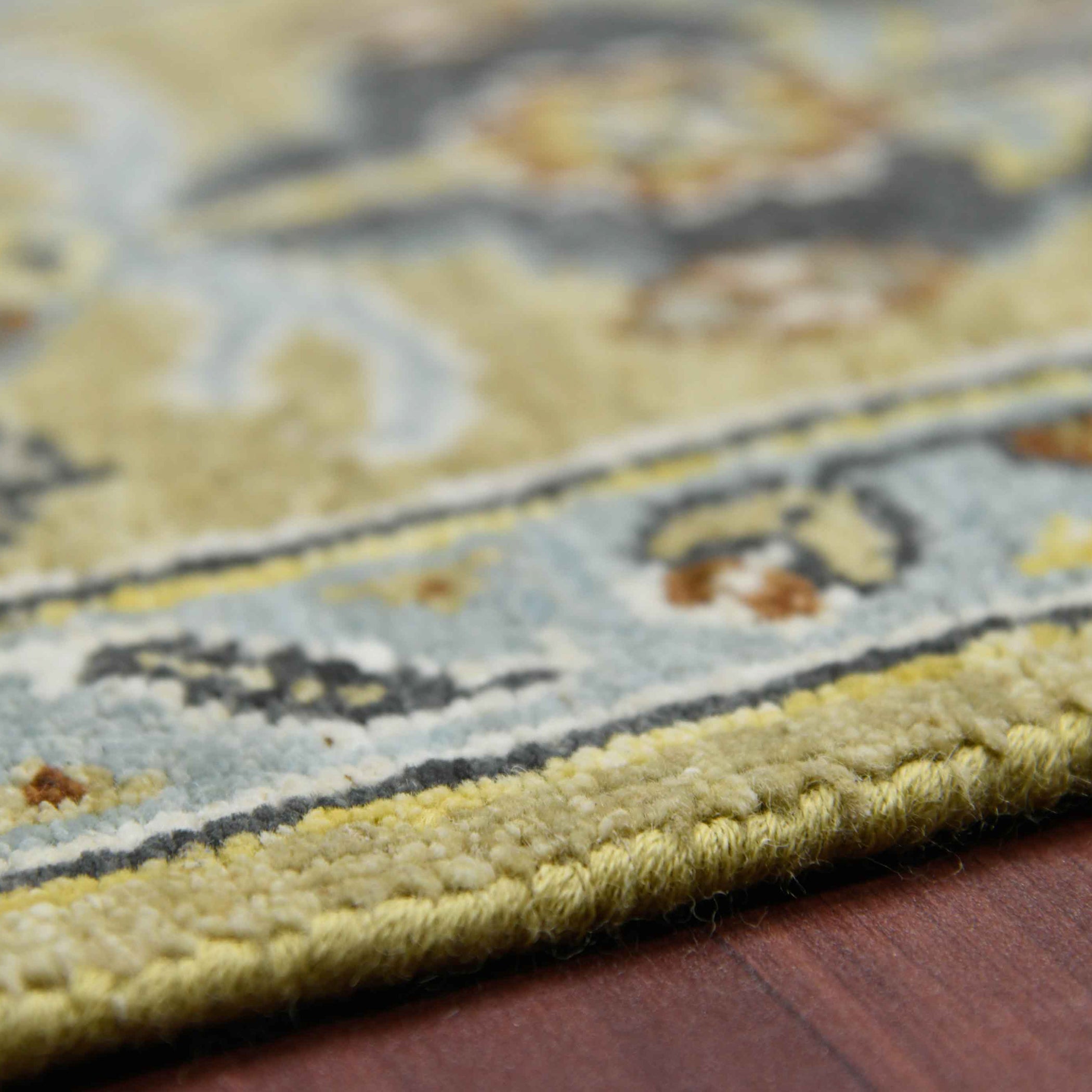 Bristol Traditional Pattern Hand Knotted Rectangle Anti-Skid Designer Carpet, Area Rug For Bed Room, Living Room - 9'x12'