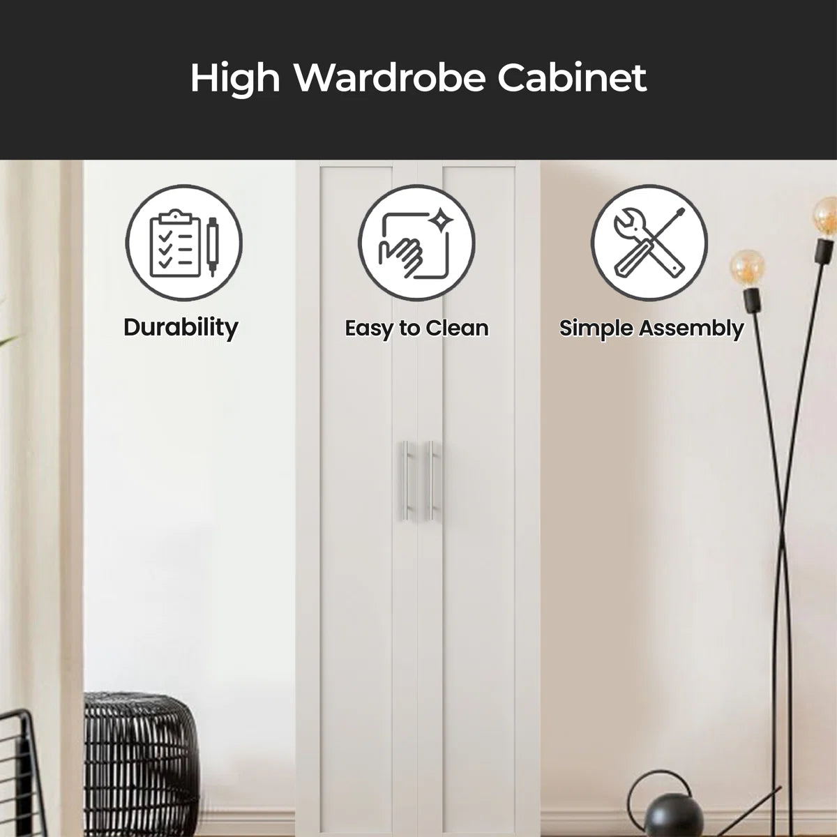 Blondean Bedroom Armoire – Space-Saving Wardrobe Closet with Ample Storage-OUCH CART | Wardrobe