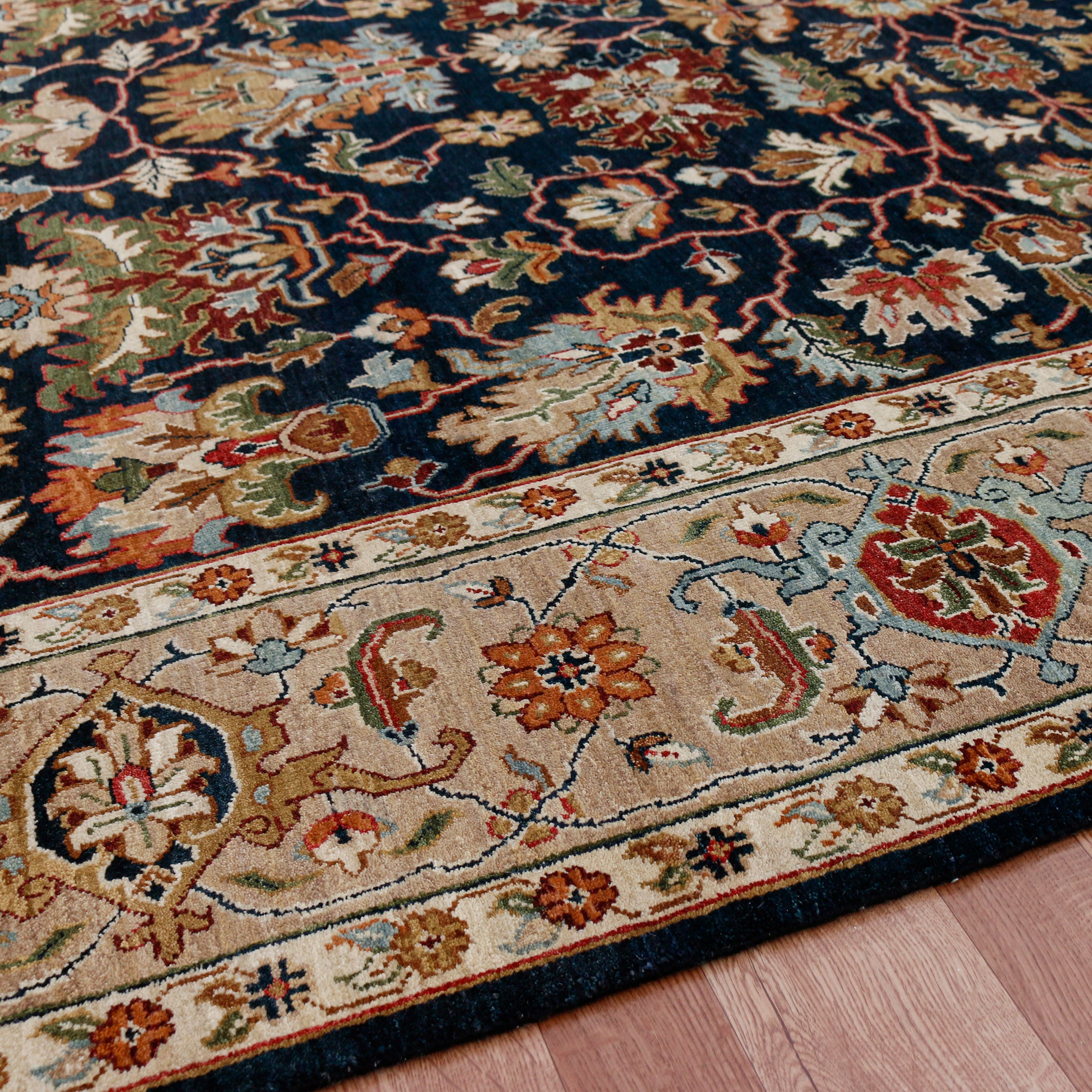 Heritage Classic Pattern Hand Knotted Rectangle Anti-Skid Designer Carpet, Prayer Rug For Office Cabins, Small Living Spaces - 4'X6' Saraswati Global