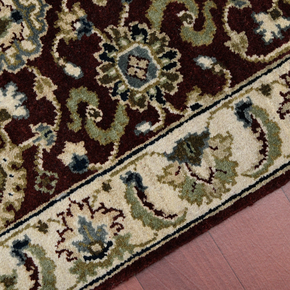 Luxor Classic Pattern Hand Knotted Rectangle Anti-Skid Designer Carpet, Prayer Rug For Office Cabins, Small Living Spaces - 2'X3' Saraswati Global