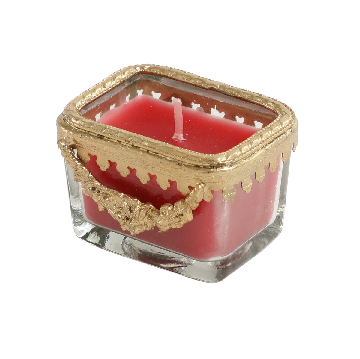 cherry blossom red scented candle glass jar with Golden ring M.M.I. OVERSEAS